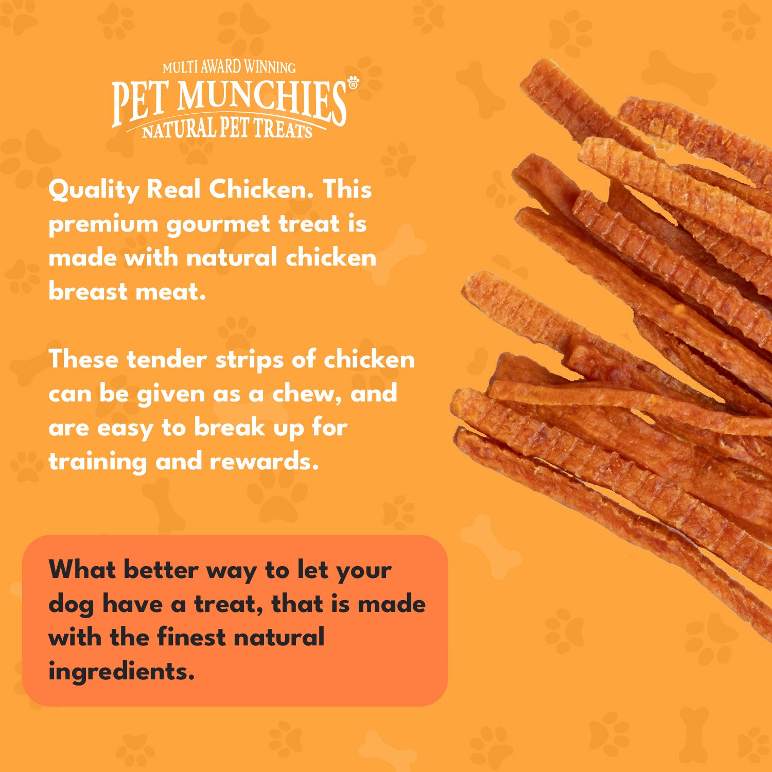 Pet Munchies Chicken Strips Dog Treats 90g - 1 or 8 Pack Sticks, Strips & Twists