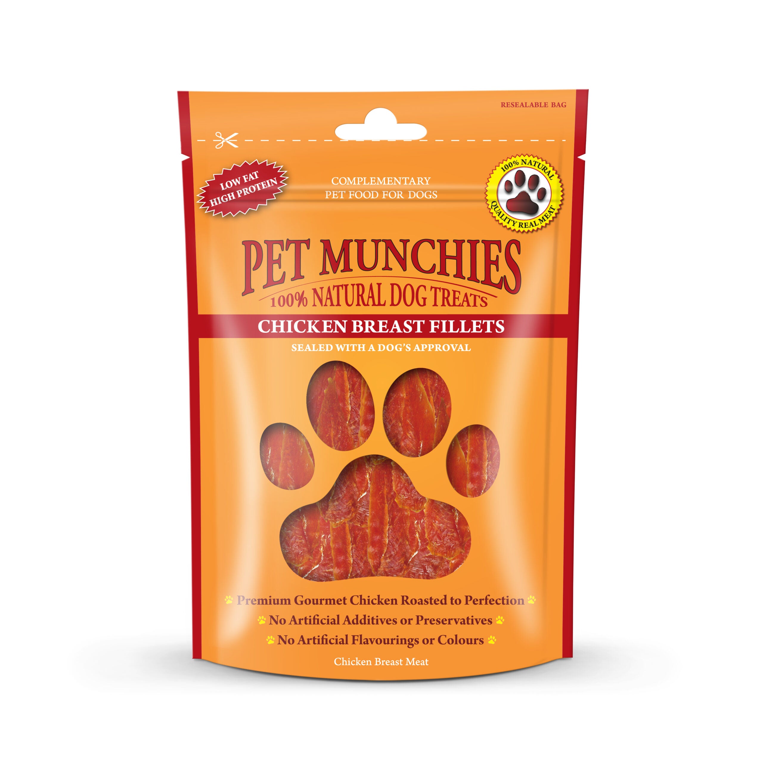 Pet Munchies Chicken Breast Fillets Dog Treats 100g - 1 or 8 Pack Fillets