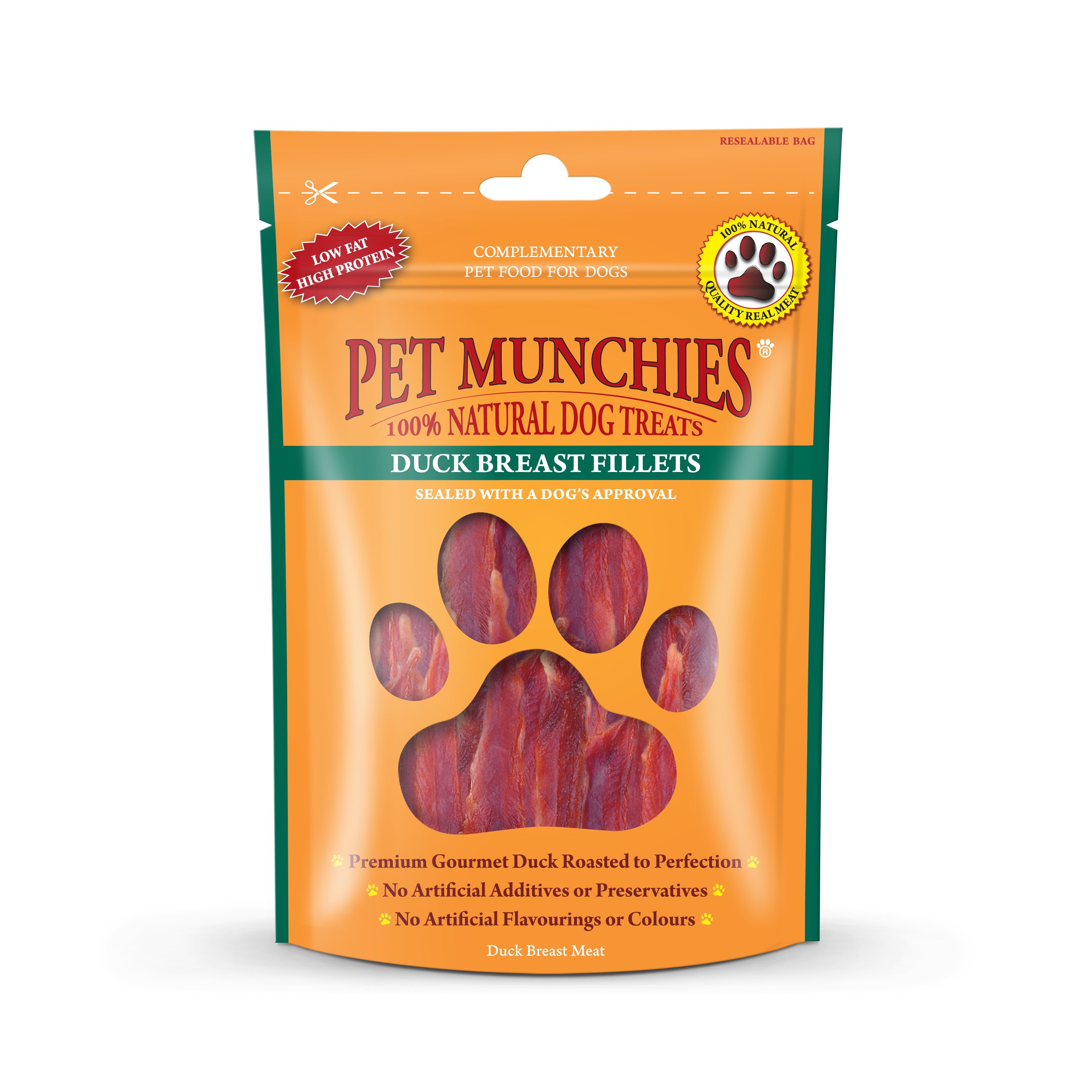Pet Munchies Duck Breast Fillets Dog Treats 80g - 1 or 8 Pack Fillets