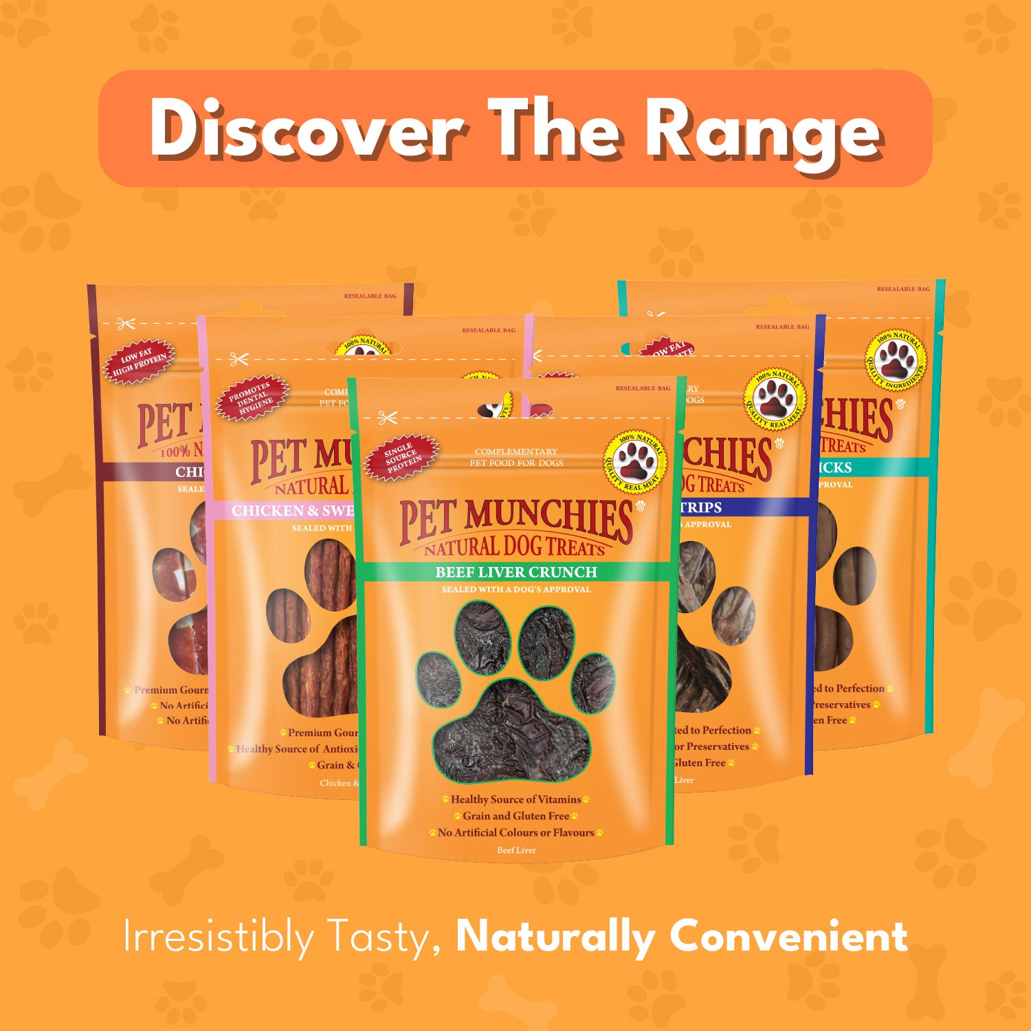 Pet Munchies Beef Liver Crunch Dog Treats 90g - 1 or 8 Pack Bites