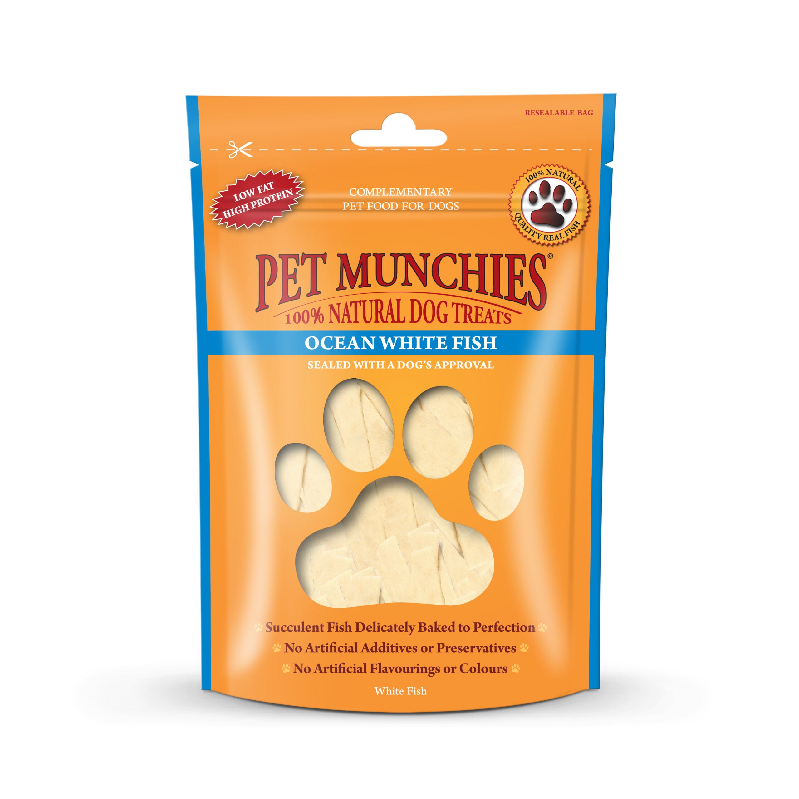 Pet Munchies Ocean White Fish Dog Treats 100g - 1 or 8 Pack Sticks, Strips & Twists