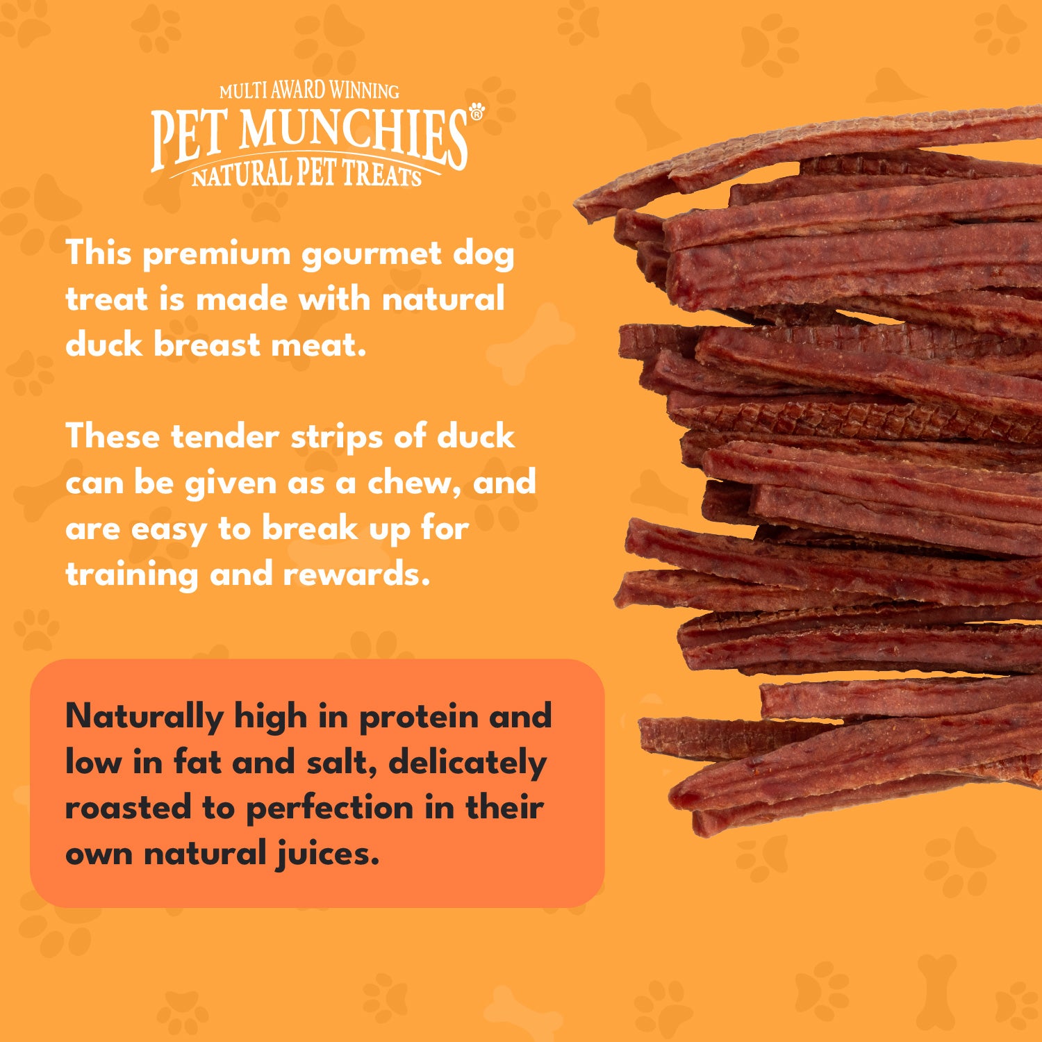 Pet Munchies Duck Strips Dog Treats 90g - 1 or 8 Pack Sticks, Strips & Twists