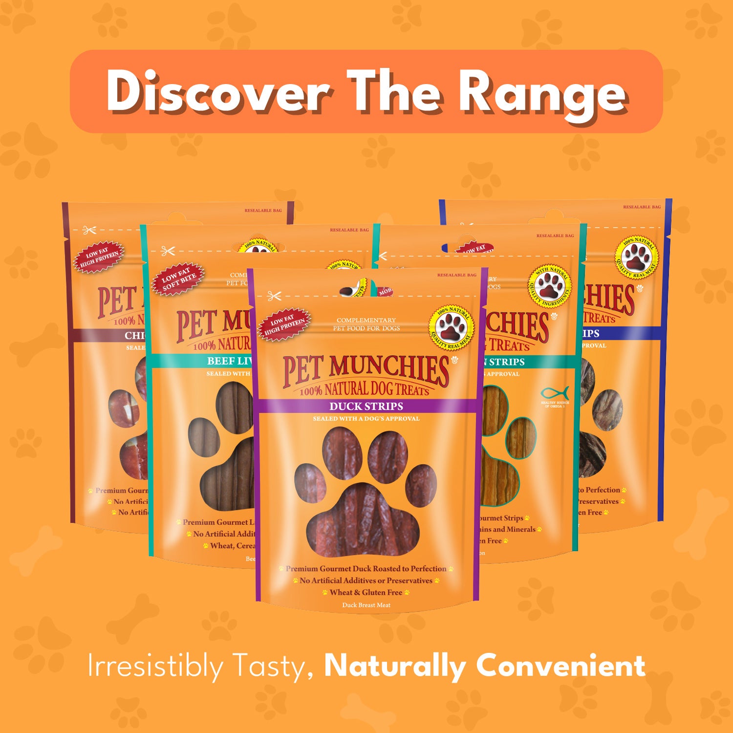 Pet Munchies Duck Strips Dog Treats 90g - 1 or 8 Pack Sticks, Strips & Twists