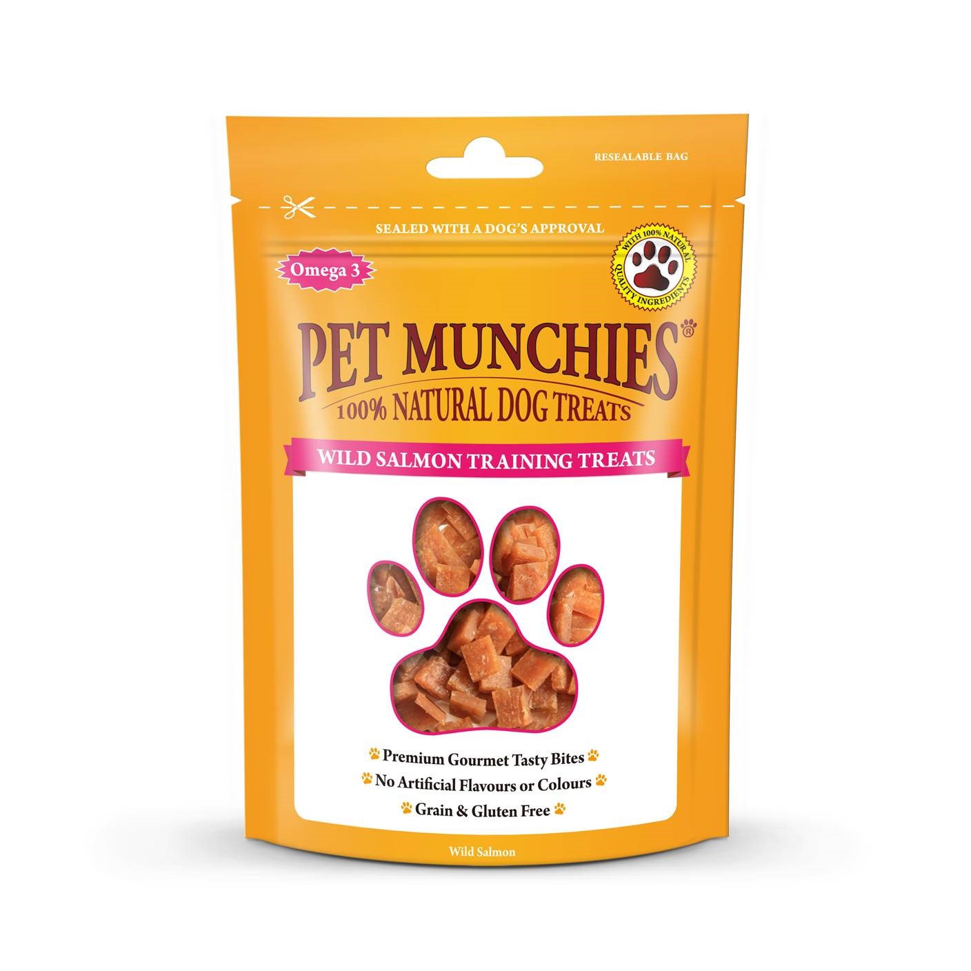 Pet Munchies Wild Salmon Dog Training Treats 50g - 1 or 8 Pack Training Single pack - 1 x 50g