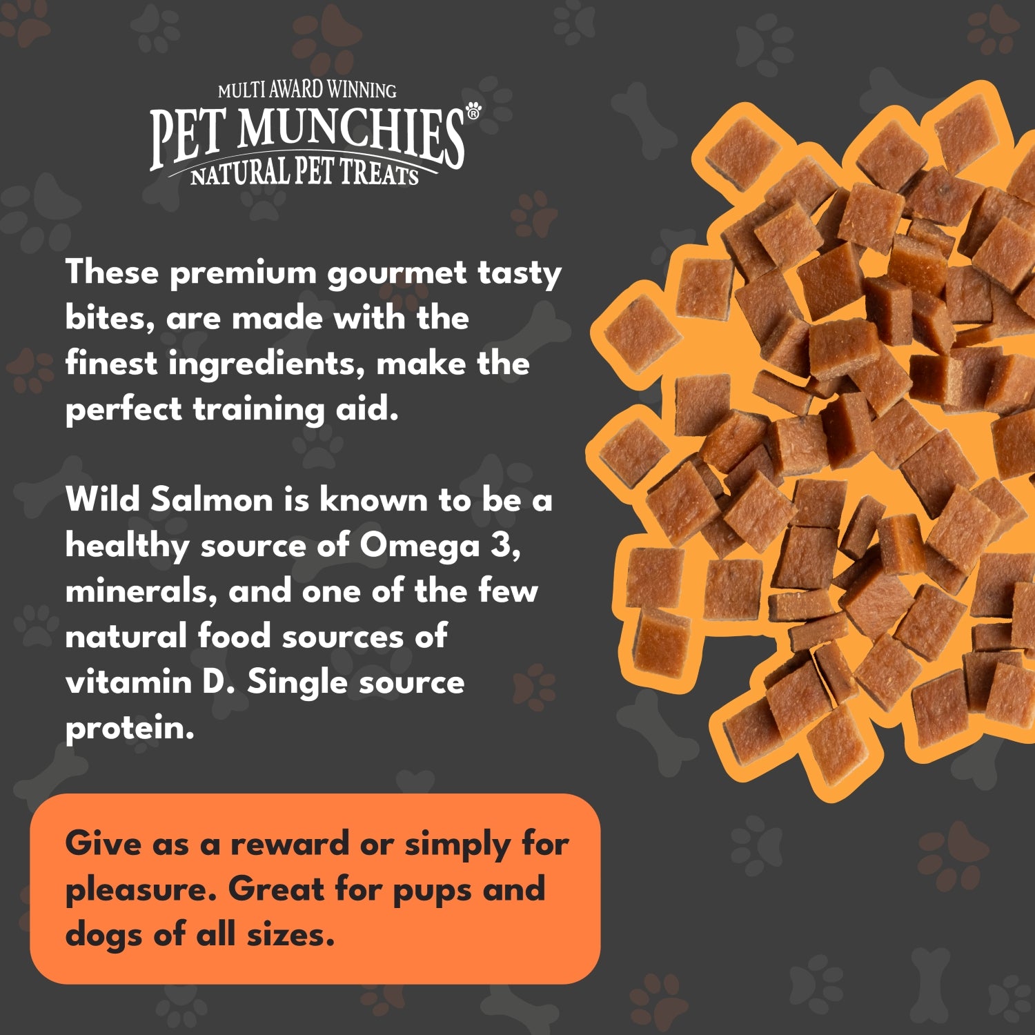 Pet Munchies Wild Salmon Dog Training Treats 50g - 1 or 8 Pack Training