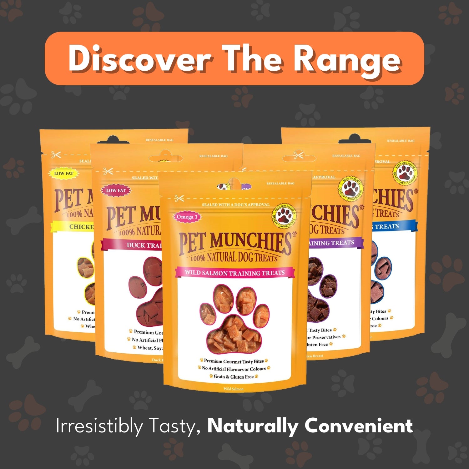 Pet Munchies Wild Salmon Dog Training Treats 50g - 1 or 8 Pack Training