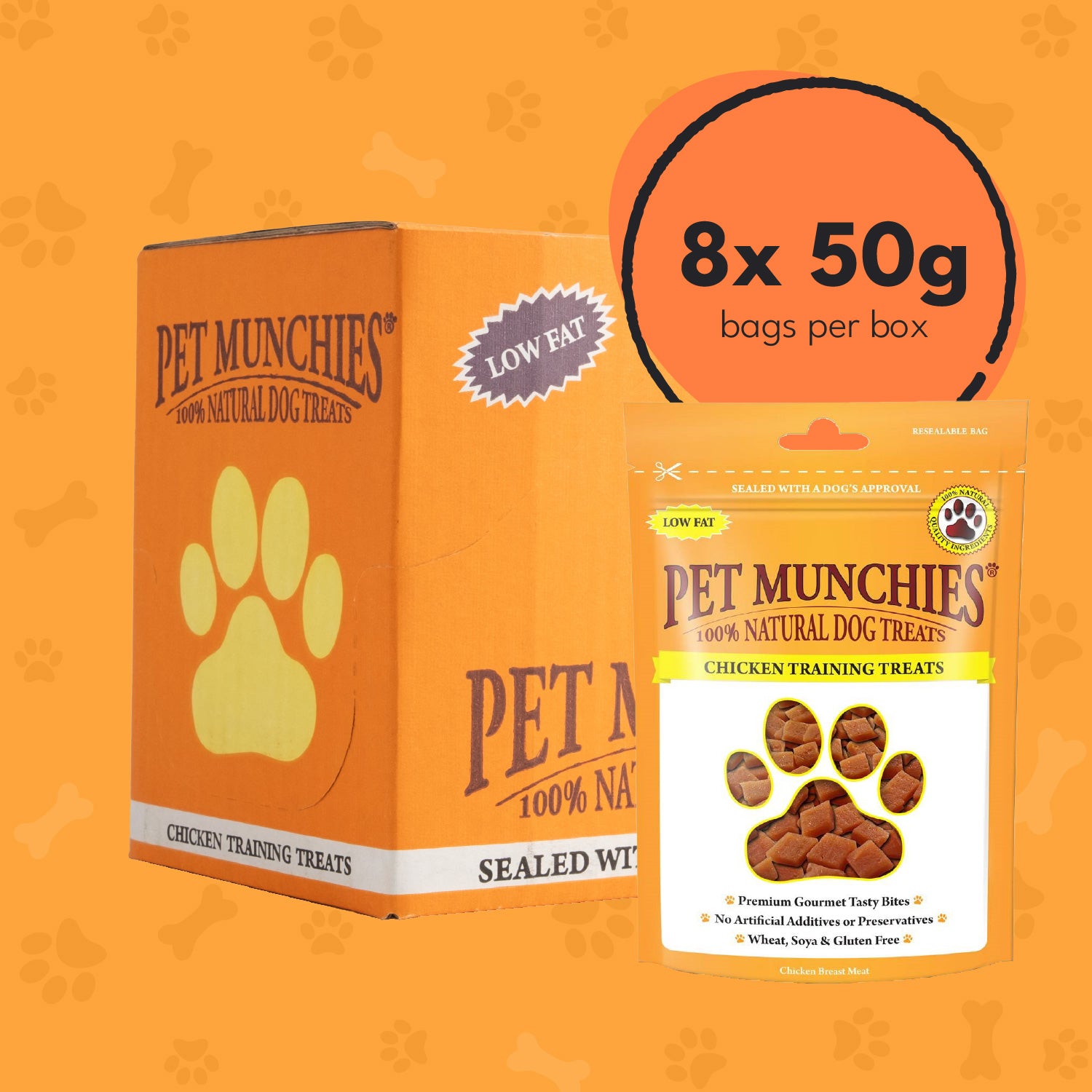 Pet Munchies Chicken Dog Training Treats 50g - 8 Pack