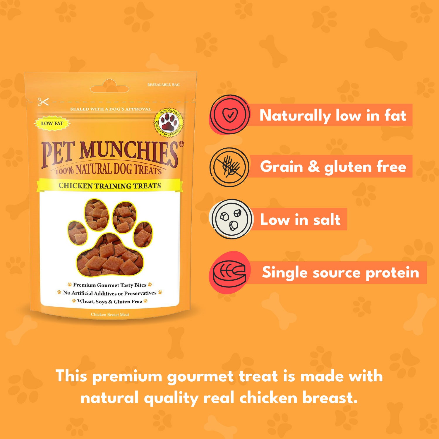 Pet Munchies Chicken Dog Training Treats 50g - 1 or 8 Pack Training