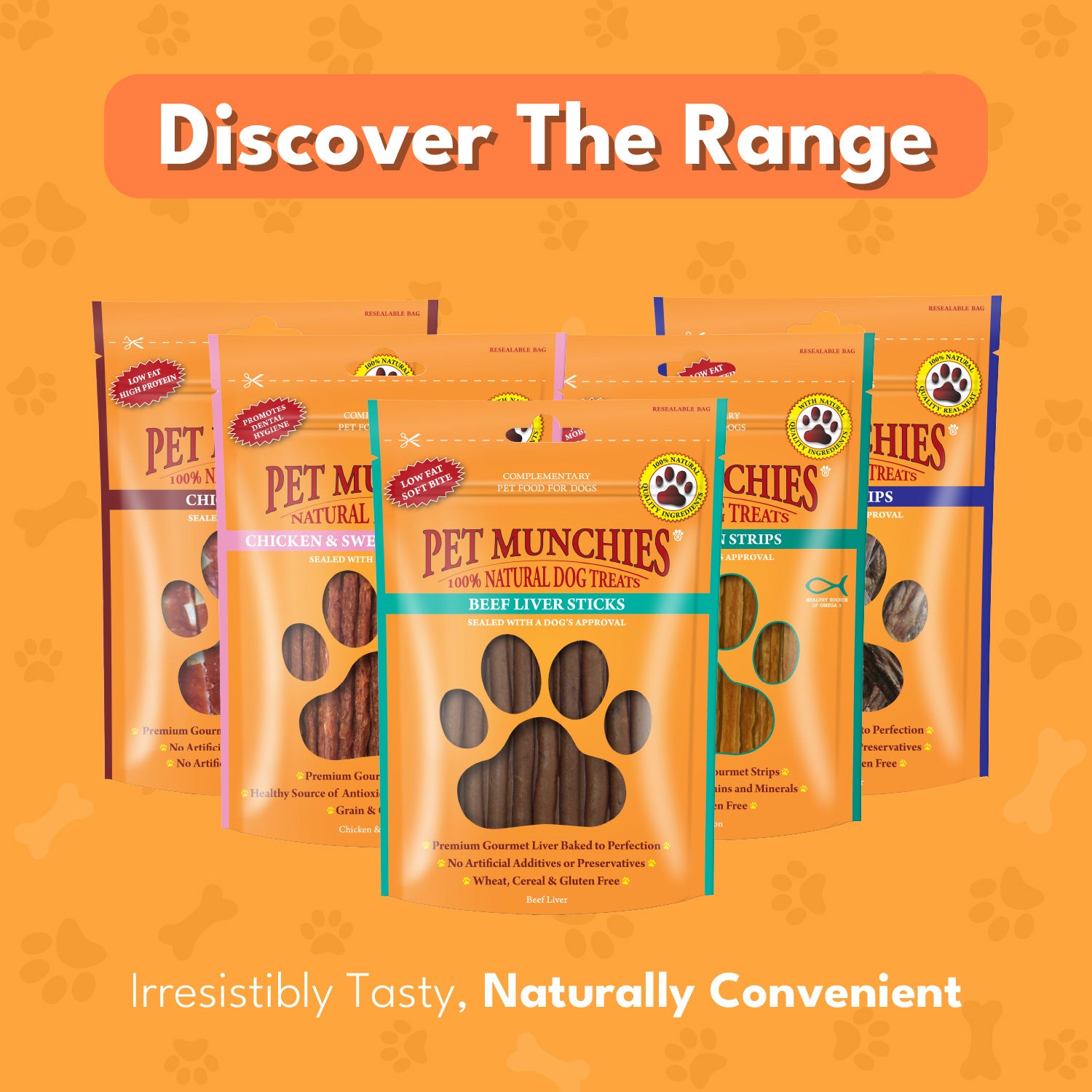 Pet Munchies Beef Liver Sticks Dog Treats 90g - 1 or 8 Pack Sticks, Strips & Twists