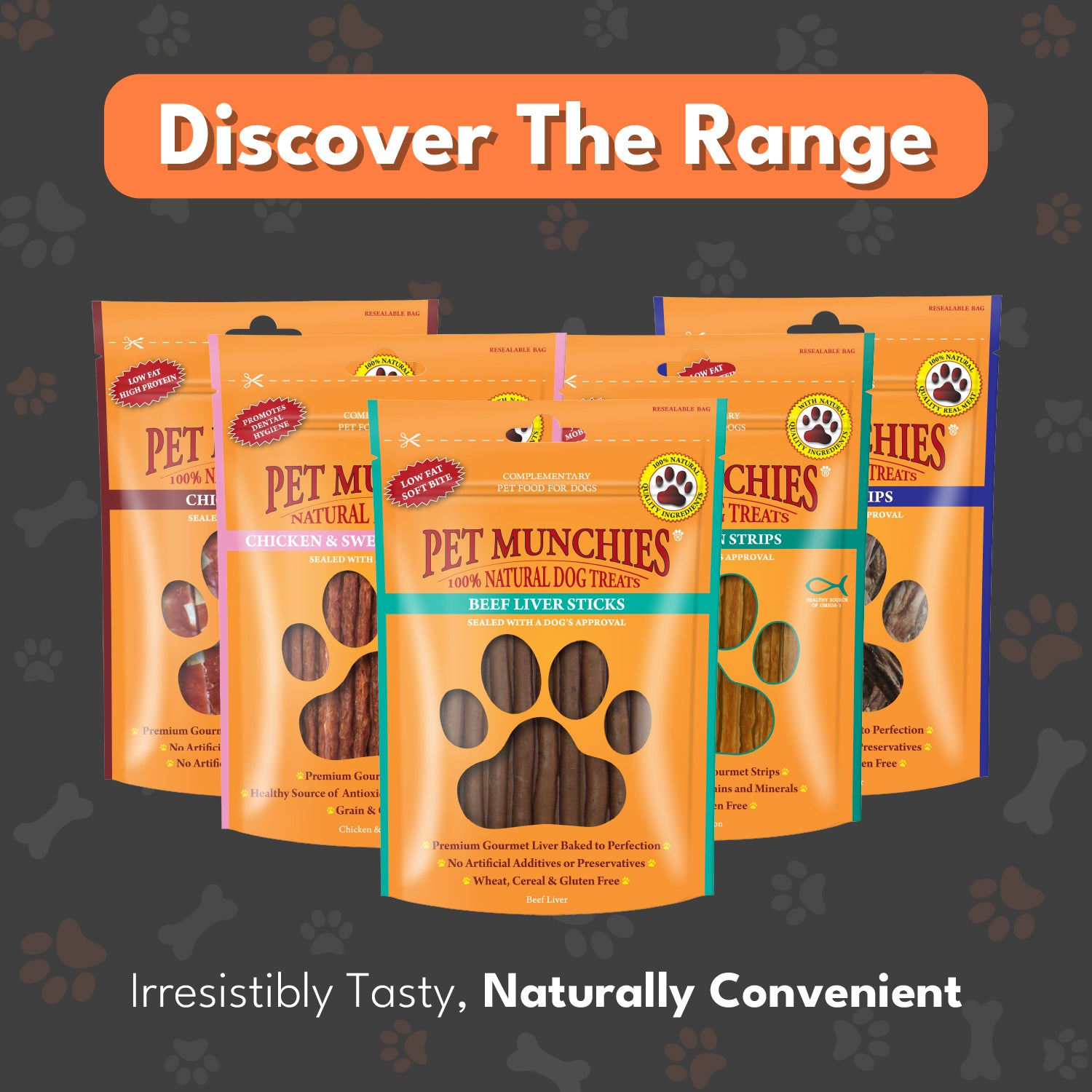 Pet Munchies Beef Liver Sticks Dog Treats 90g - 1 or 8 Pack Sticks, Strips & Twists