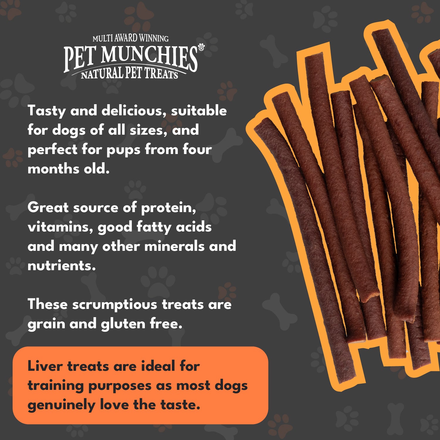 Pet Munchies Beef Liver Sticks Dog Treats 90g - 1 or 8 Pack Sticks, Strips & Twists