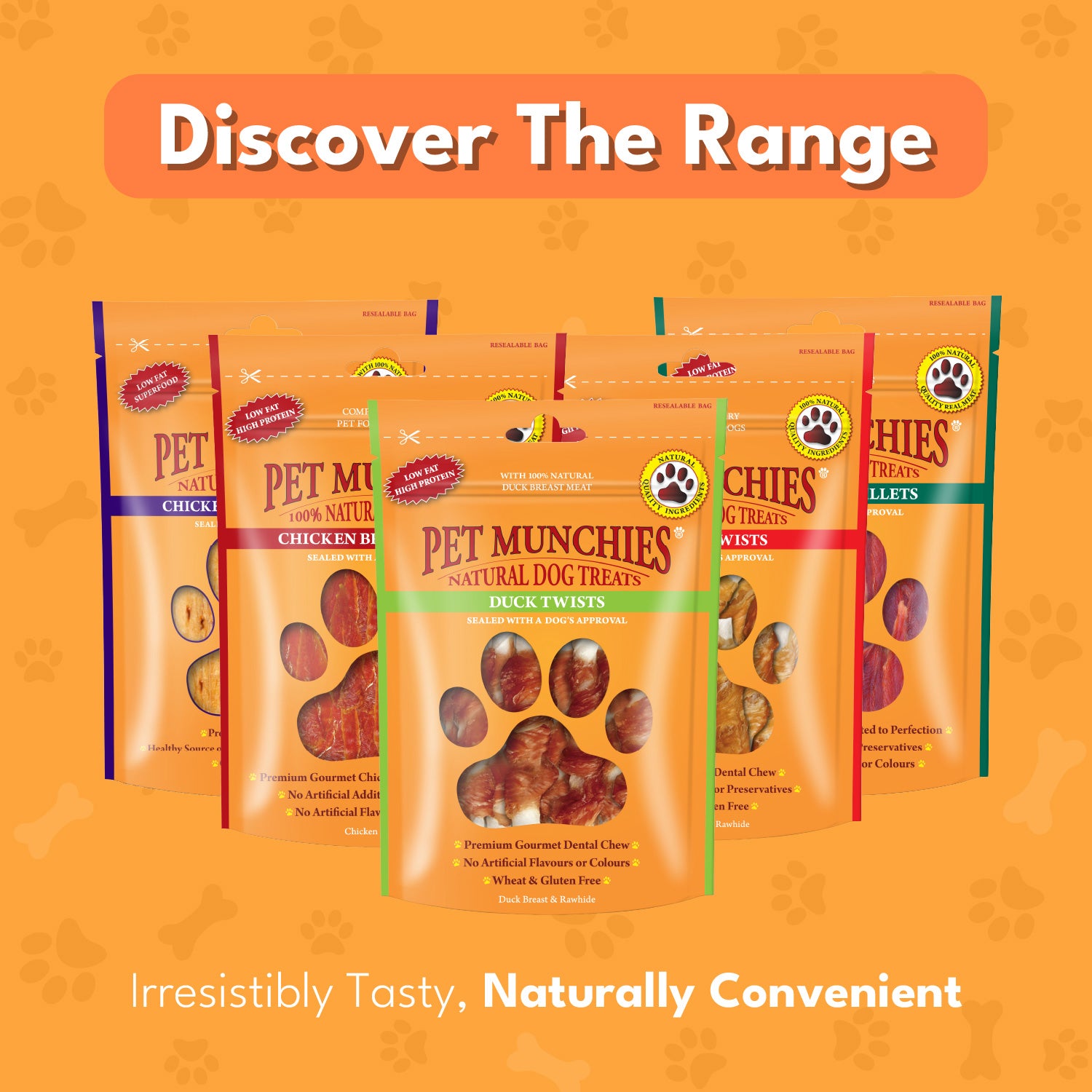 Pet Munchies Duck Twists Dog Treats 80g - 1 or 8 Pack Sticks, Strips & Twists