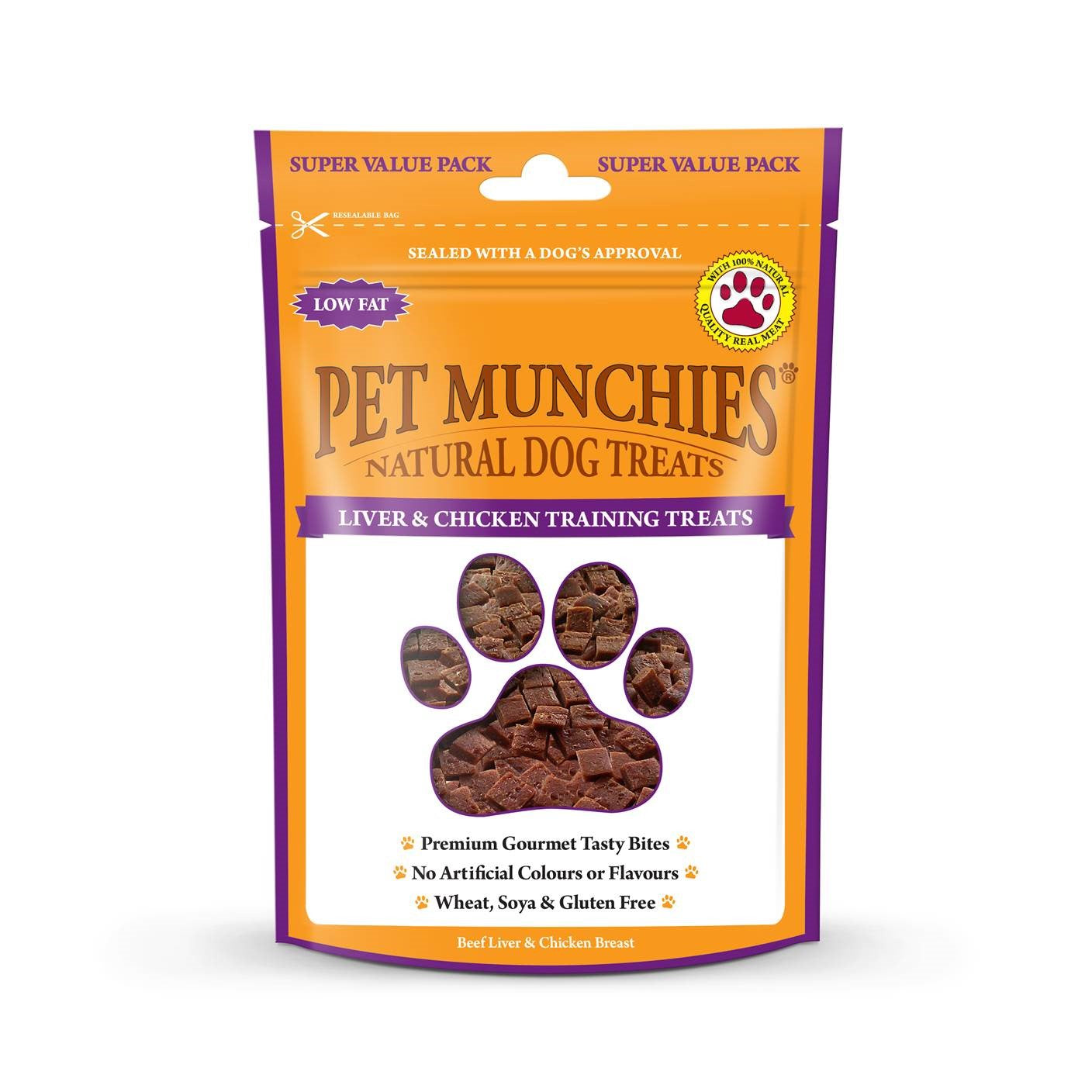 Pet Munchies Liver & Chicken Training Dog Treats 150g - 1 or 8 Pack Training Single pack - 1 x 150g