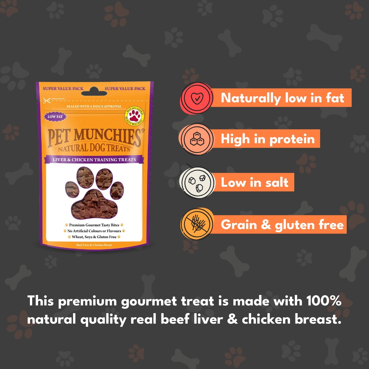 Pet Munchies Liver & Chicken Training Dog Treats 150g - 1 or 8 Pack Training