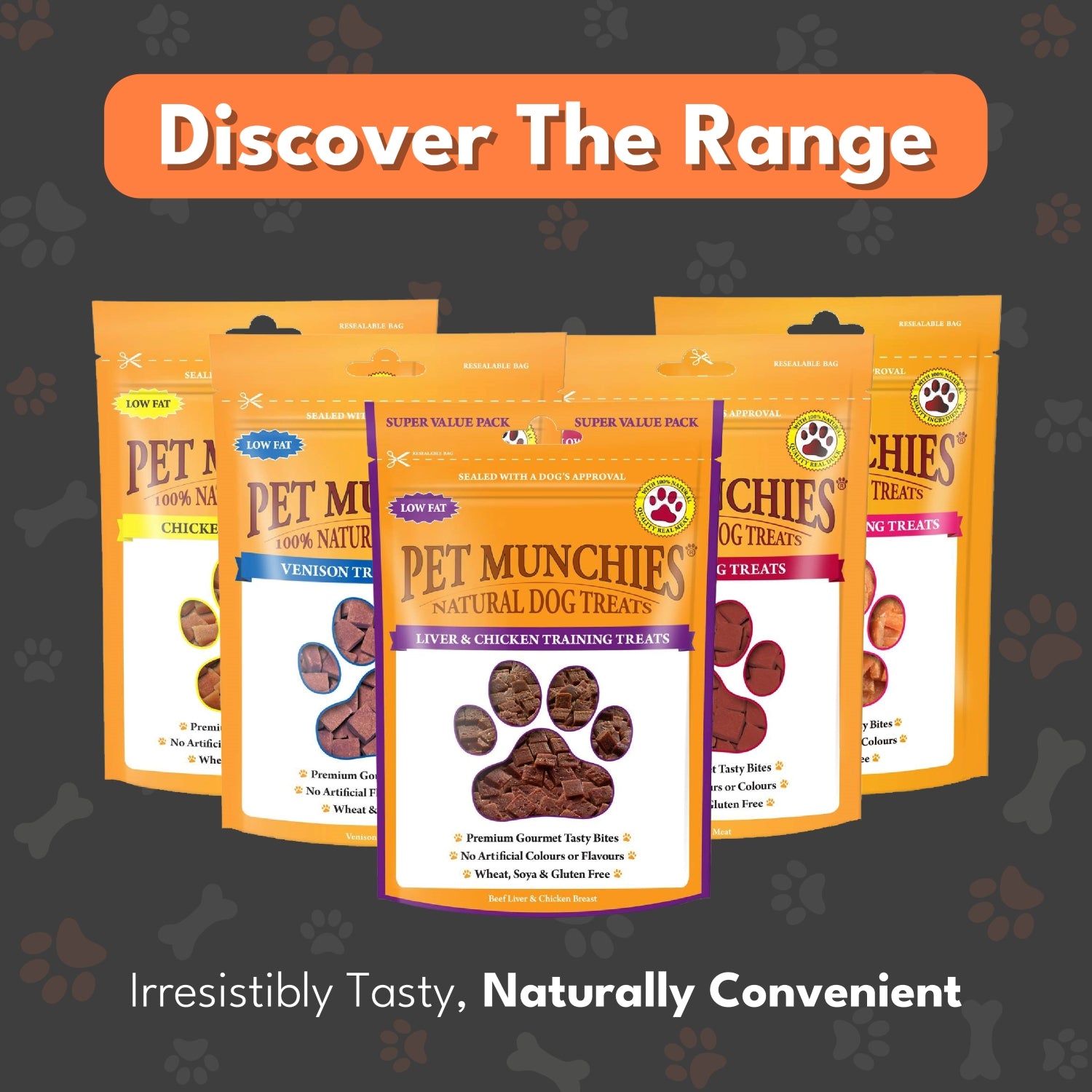 Pet Munchies Liver & Chicken Training Dog Treats 150g - 1 or 8 Pack Training