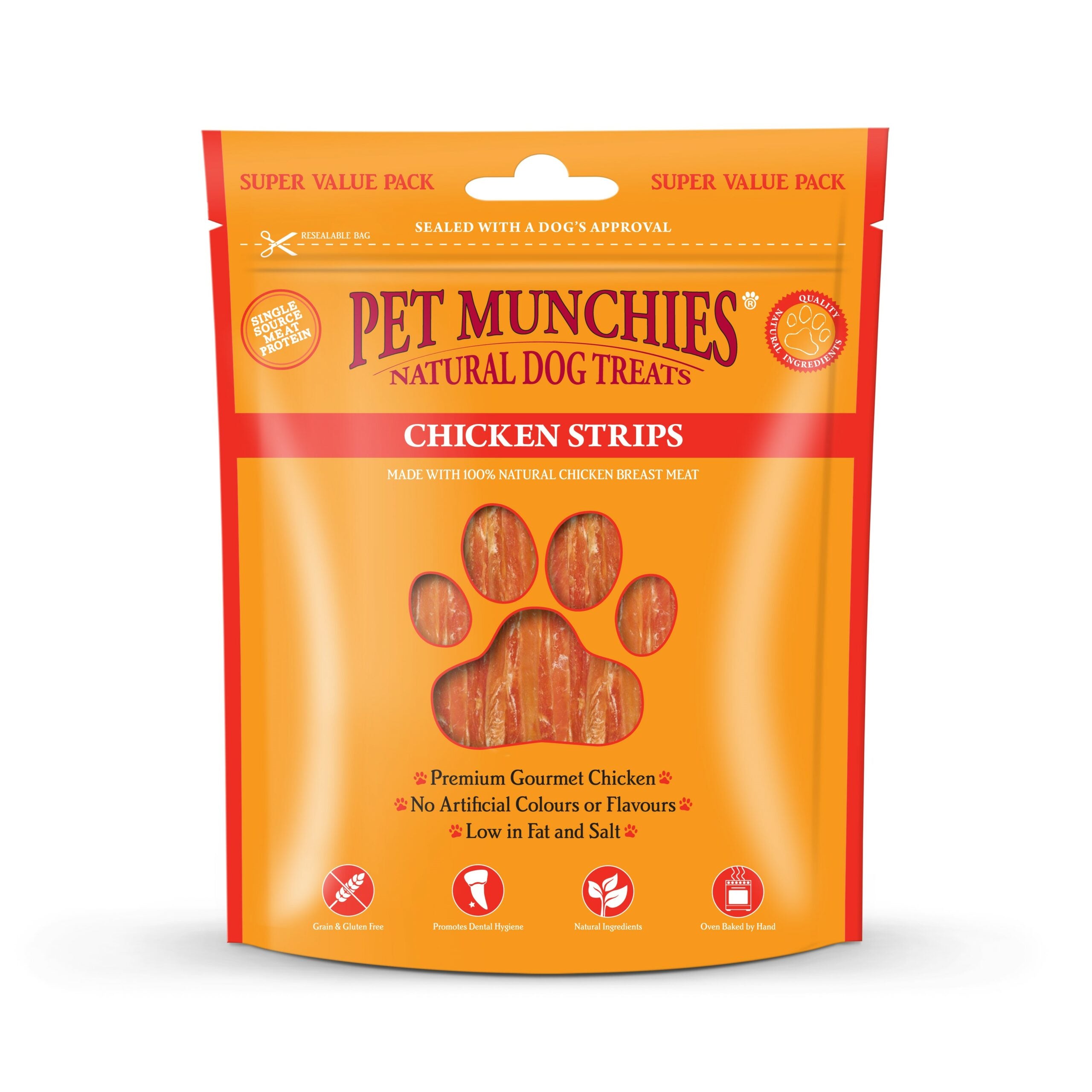 Pet Munchies Chicken Strips Dog Treats 320g - 1 or 3 Pack Sticks, Strips & Twists Single pack - 1 x 320g
