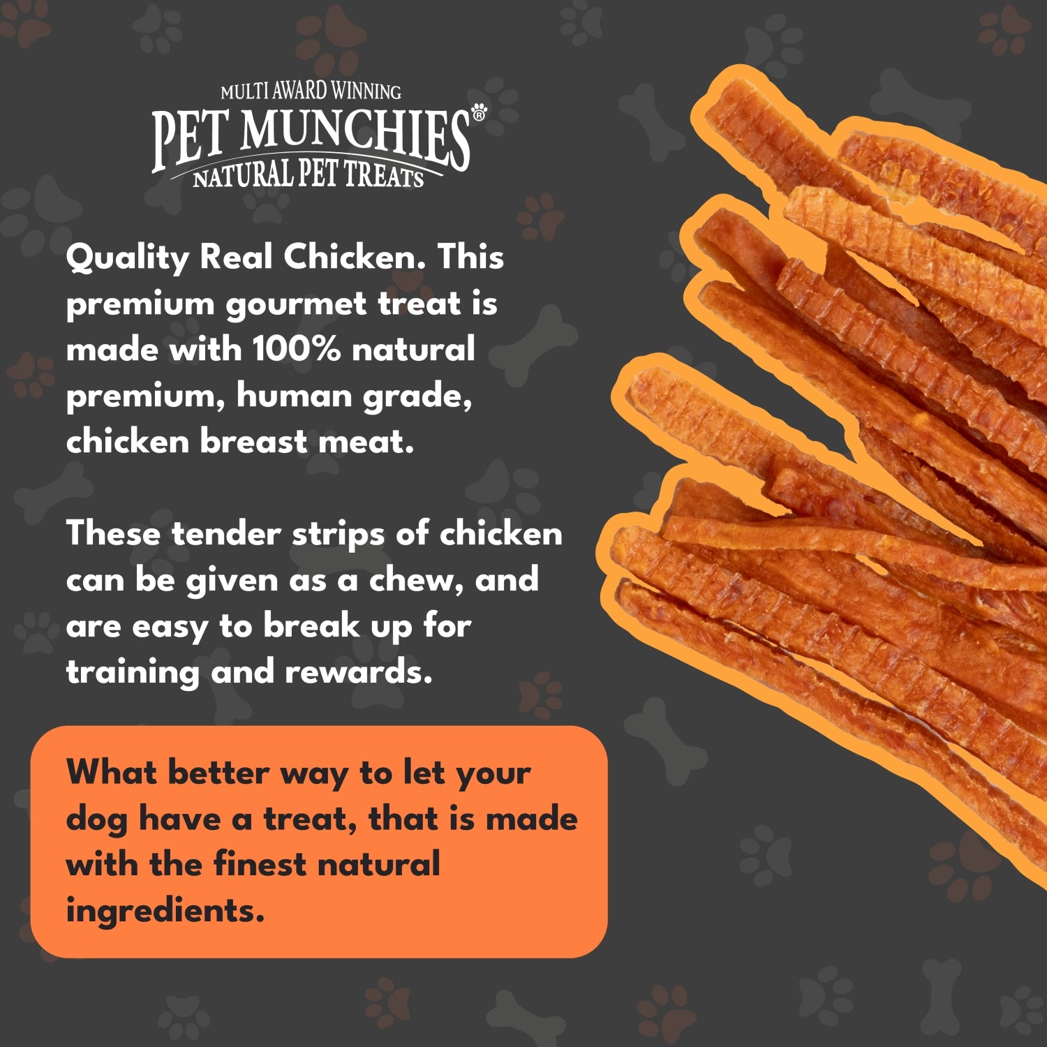 Pet Munchies Chicken Strips Dog Treats 320g - 1 or 3 Pack Sticks, Strips & Twists