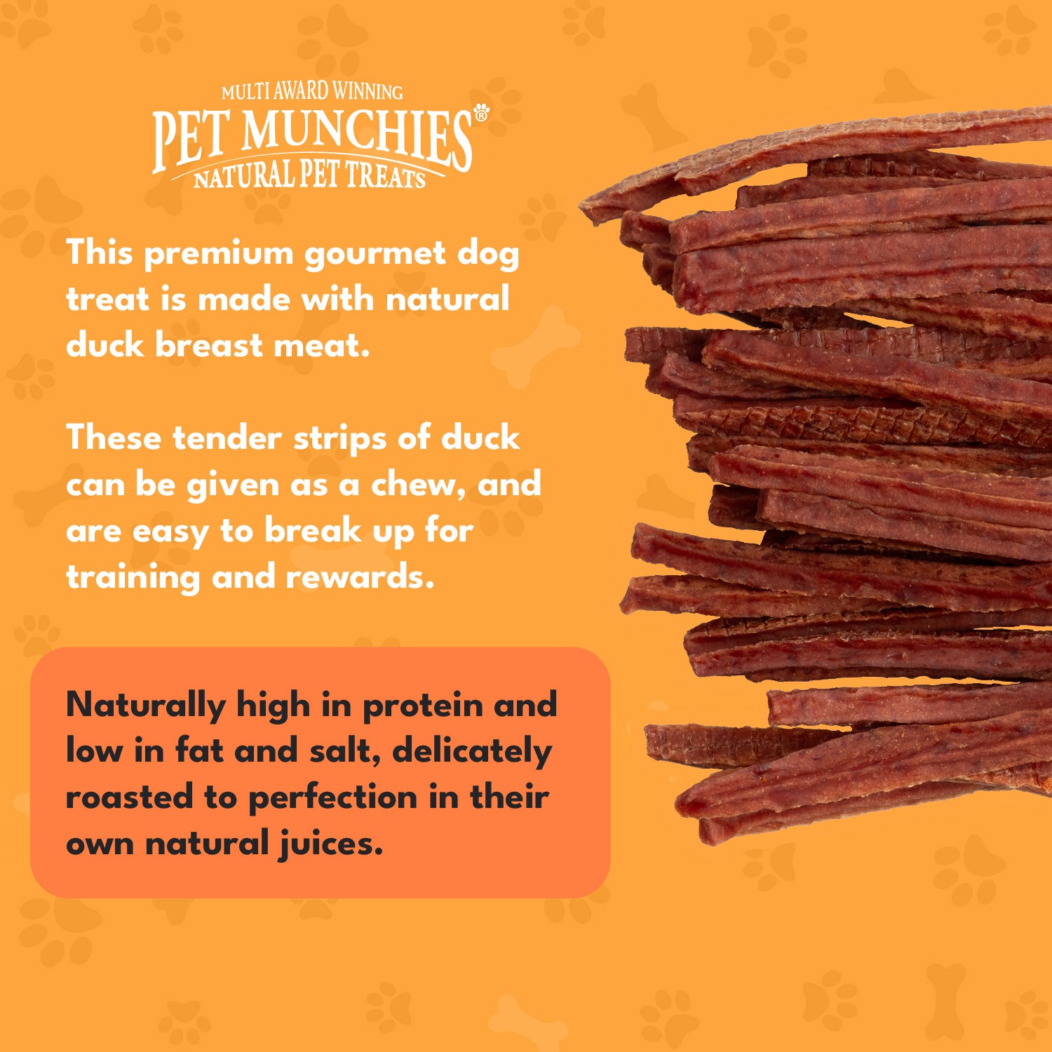 Pet Munchies Duck Strips Dog Treats 320g - 1 or 3 Pack Sticks, Strips & Twists