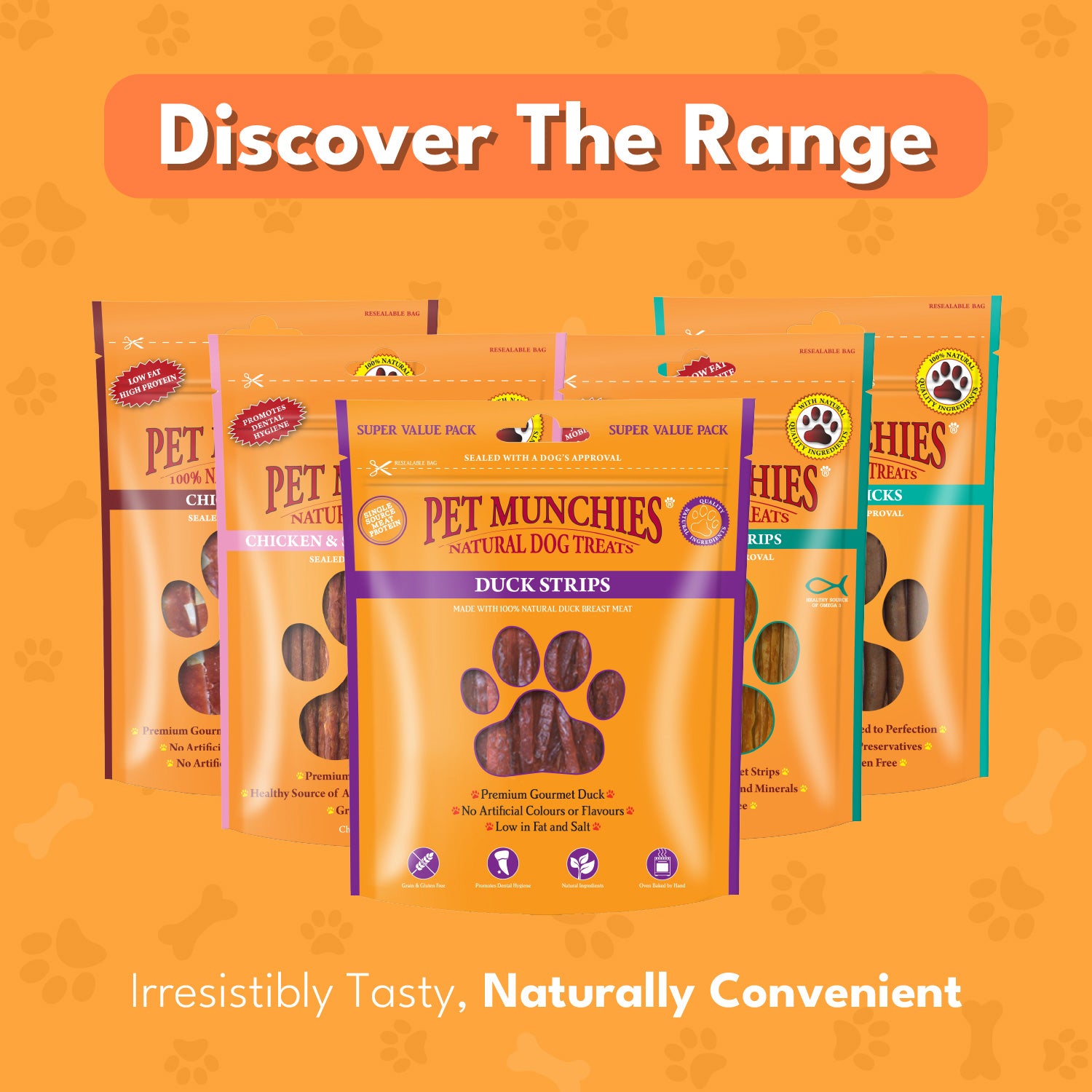 Pet Munchies Duck Strips Dog Treats 320g - 1 or 3 Pack Sticks, Strips & Twists