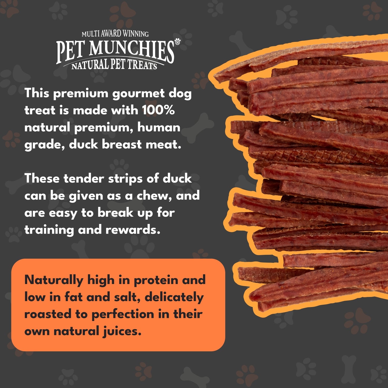 Pet Munchies Duck Strips Dog Treats 320g - 1 or 3 Pack Sticks, Strips & Twists