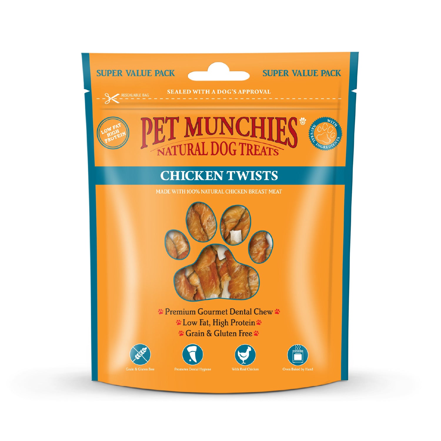 Pet Munchies Chicken Twists Dog Treats 290g - 1 Pack