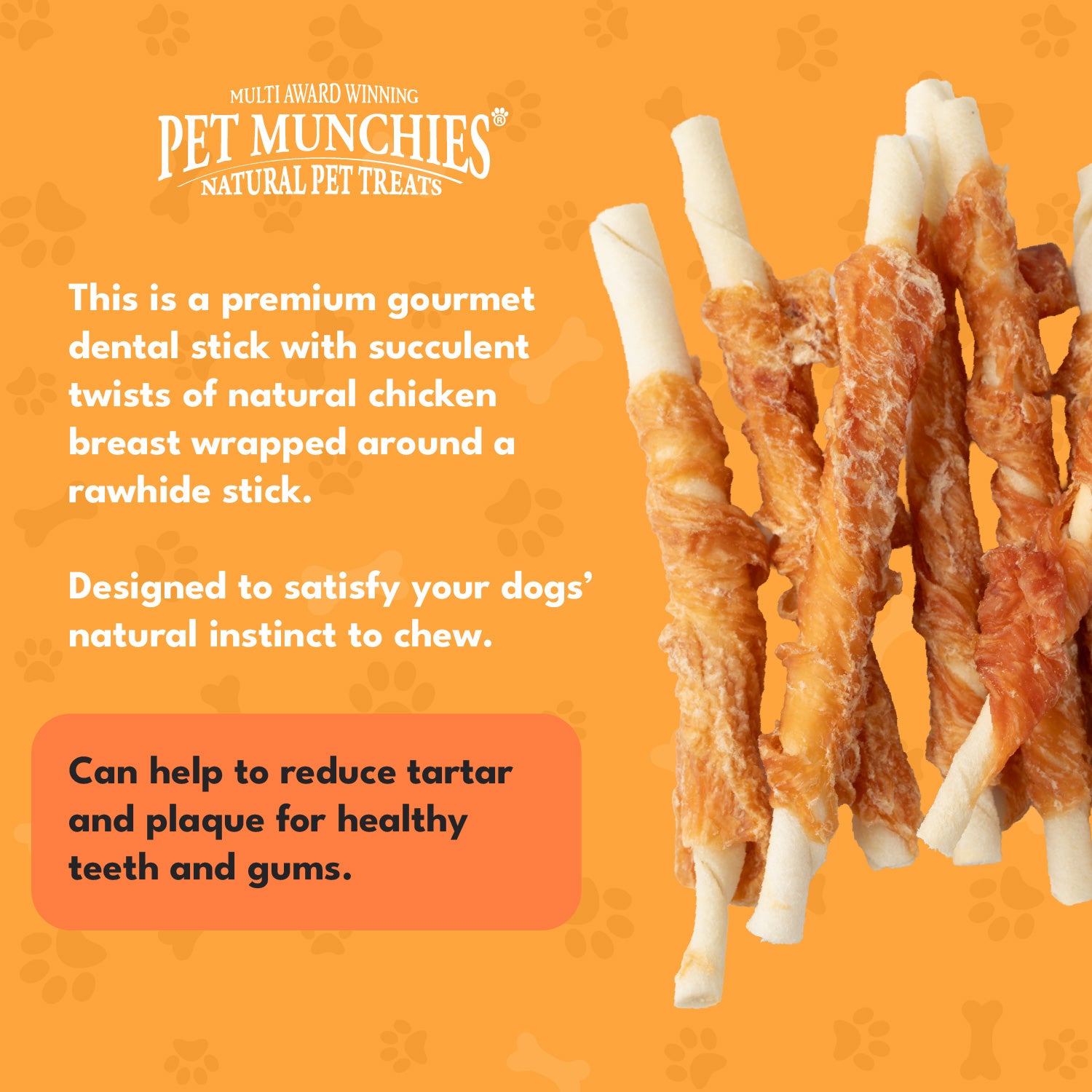 Pet Munchies Chicken Twists Dog Treats 290g - 1 or 3 Pack Sticks, Strips & Twists