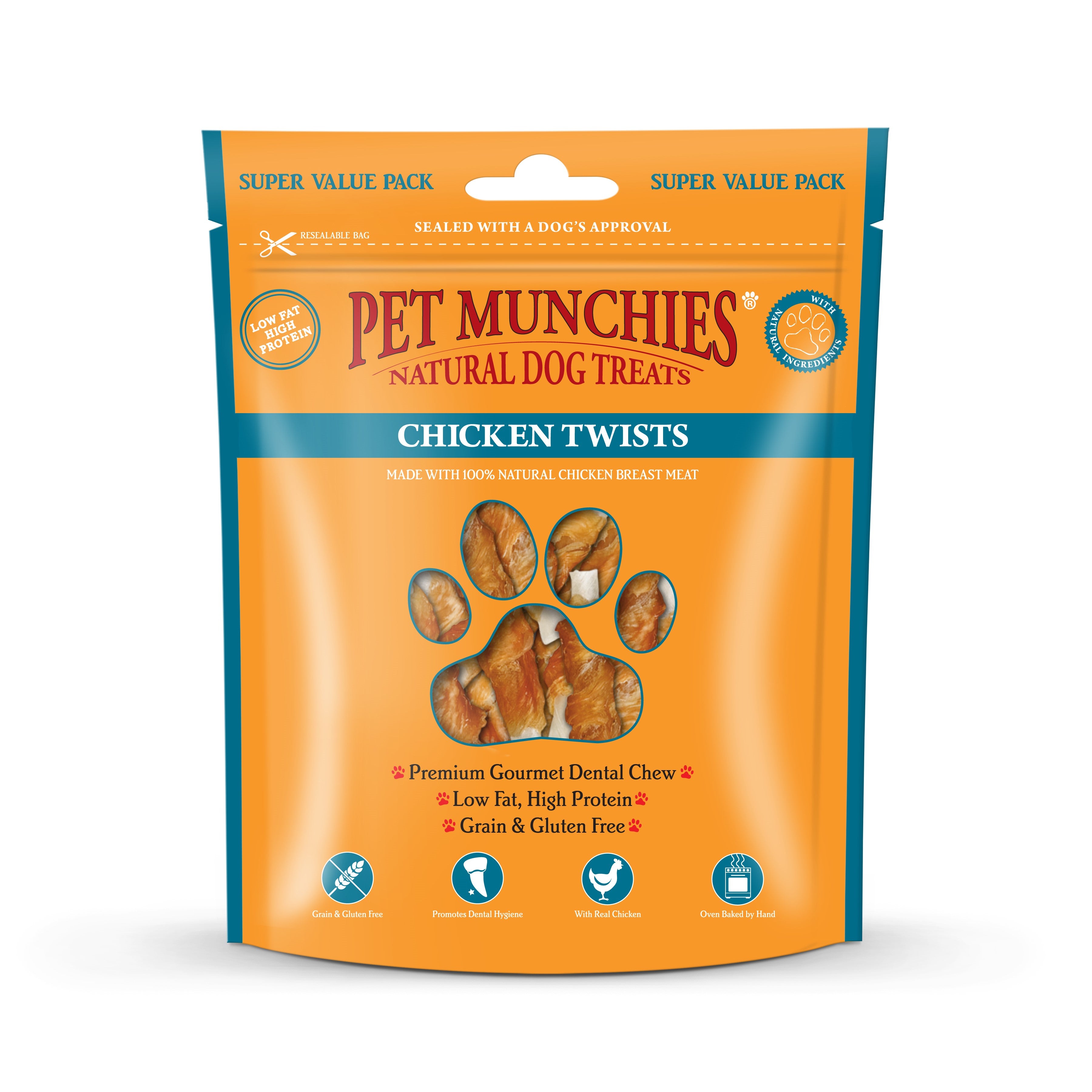 Pet Munchies Chicken Twists Dog Treats 290g - 1 or 3 Pack Sticks, Strips & Twists