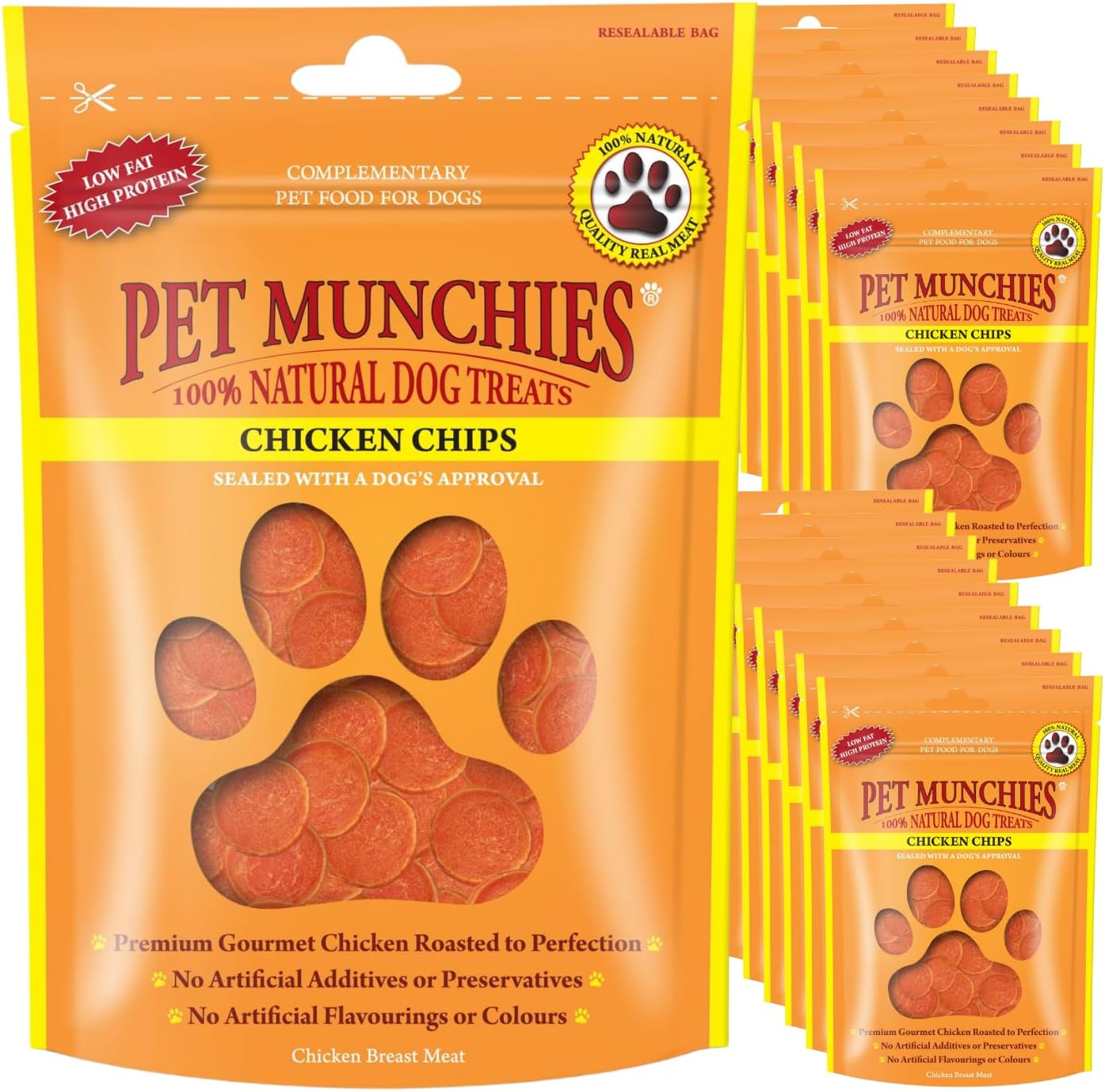 Pet Munchies Chicken Chips Dog Treats Bumper Pack - 18 x 100g Bites