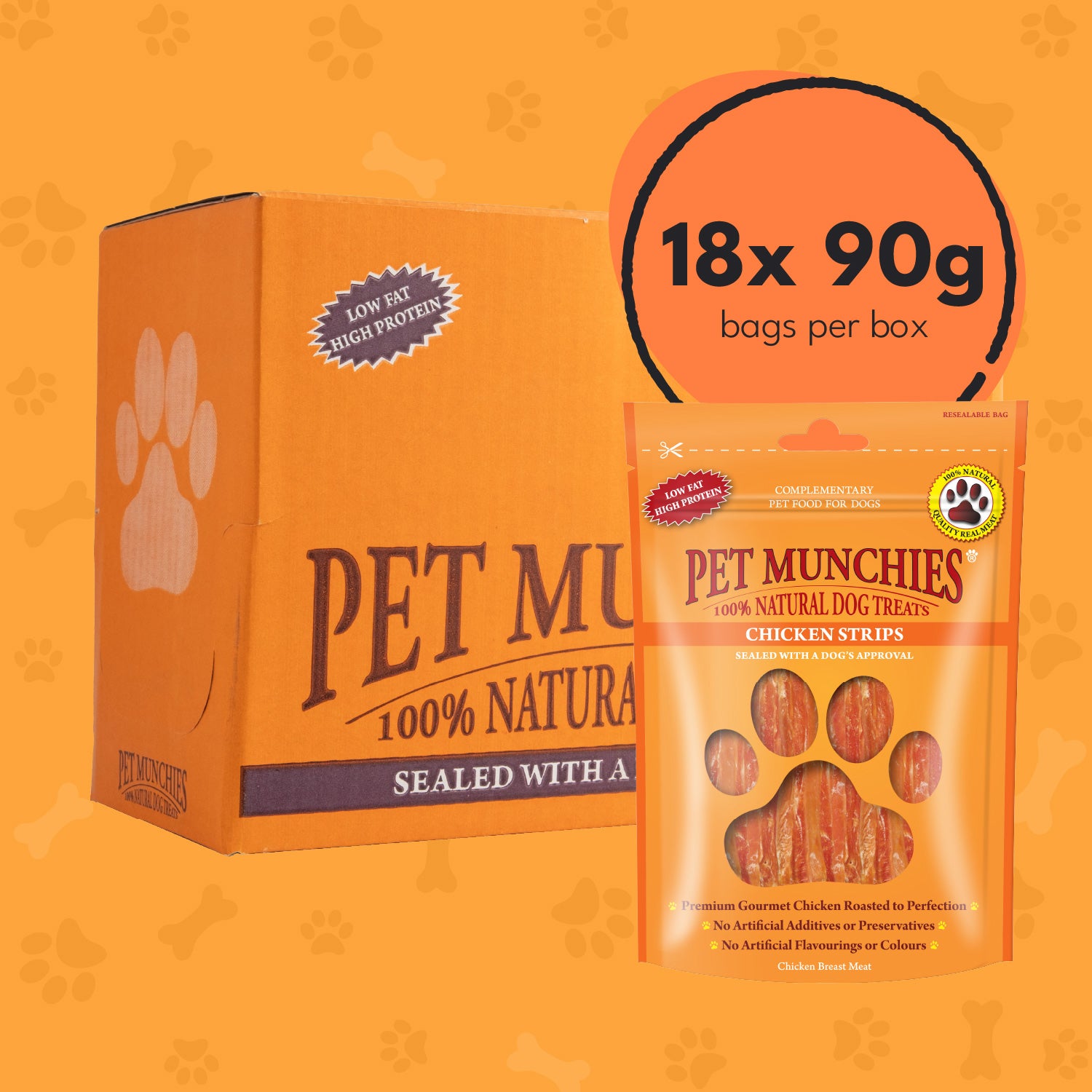 Pet Munchies Chicken Strips Bumper Pack - 18 x 90g