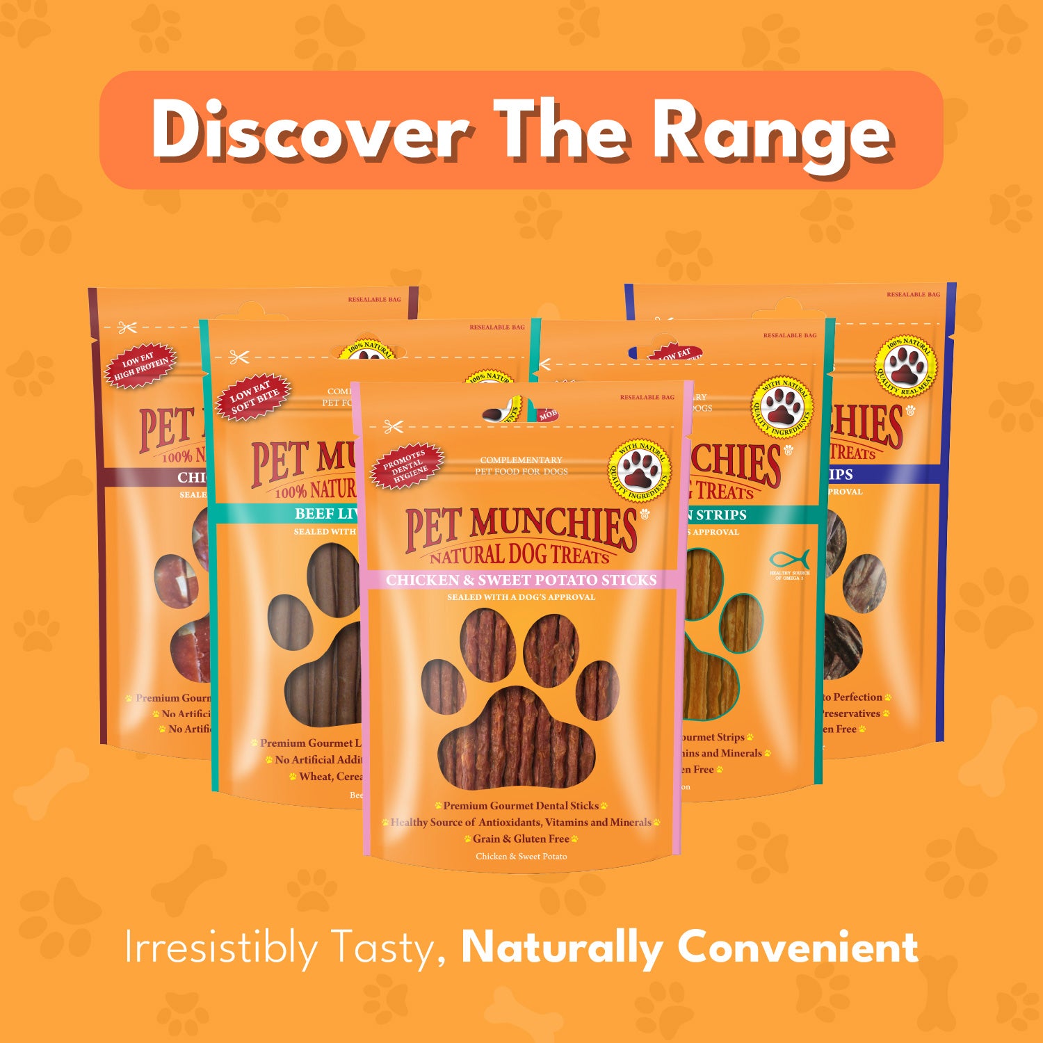 Pet Munchies Mixed Chicken Stick Bundle - 18 Pack Sticks, Strips & Twists