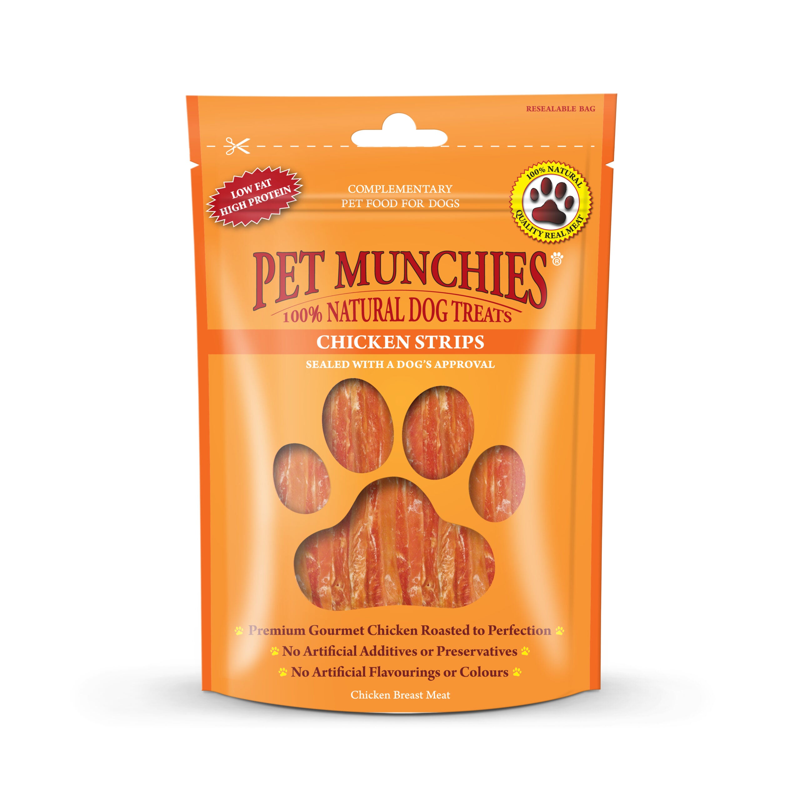 Pet Munchies Chicken Strips Dog Treats 90g - 1 or 8 Pack