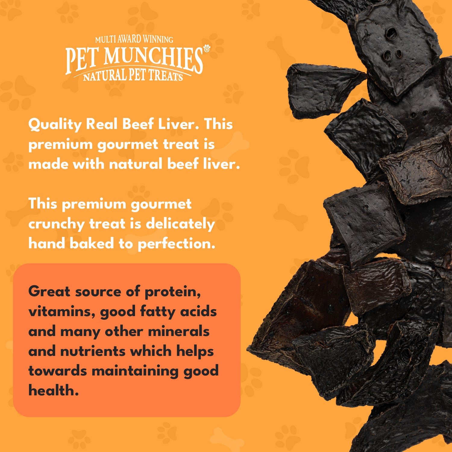 Pet Munchies Beef Liver Crunch Dog Treats 90g - 1 or 8 Pack Bites