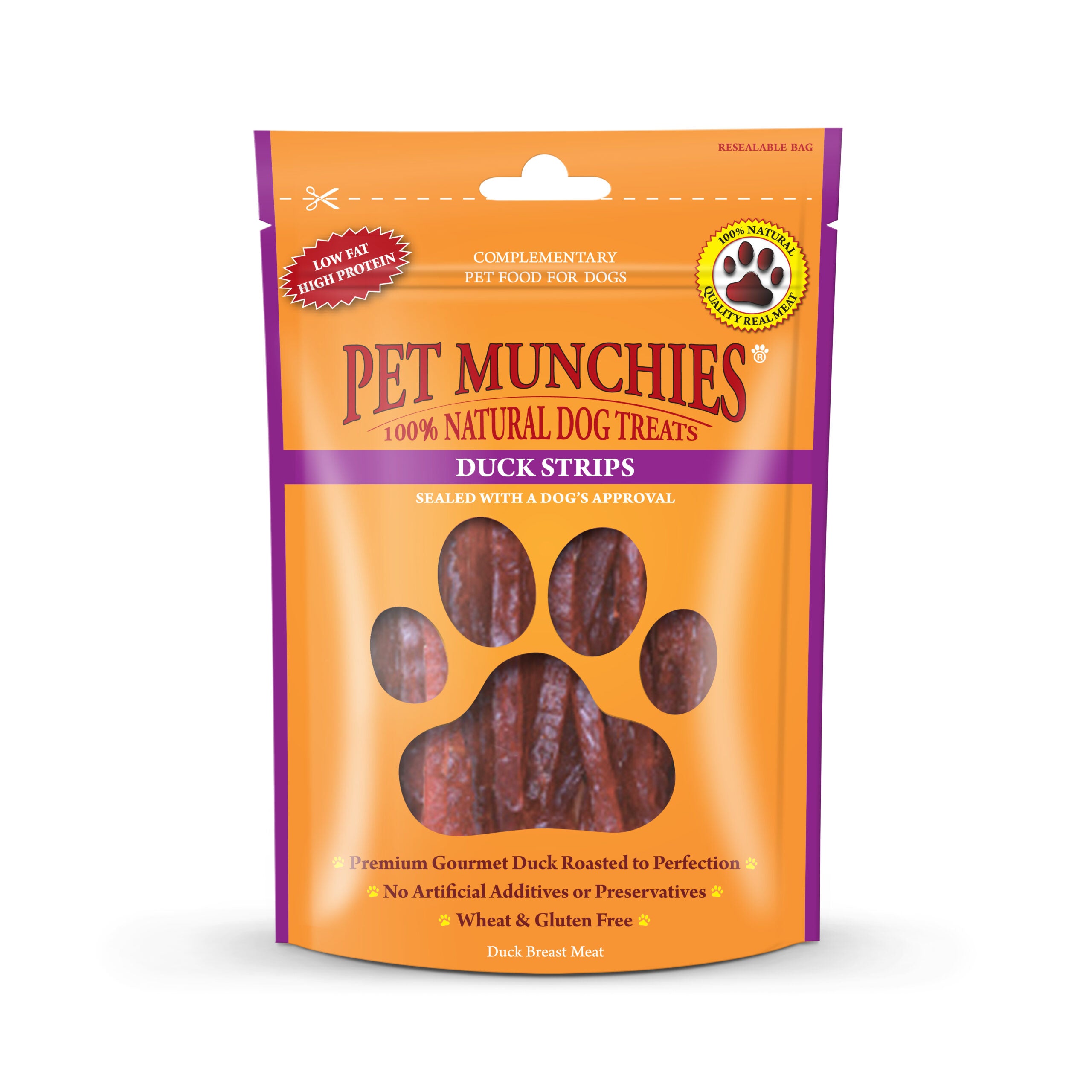 Pet Munchies Duck Strips Dog Treats 90g - 1 or 8 Pack