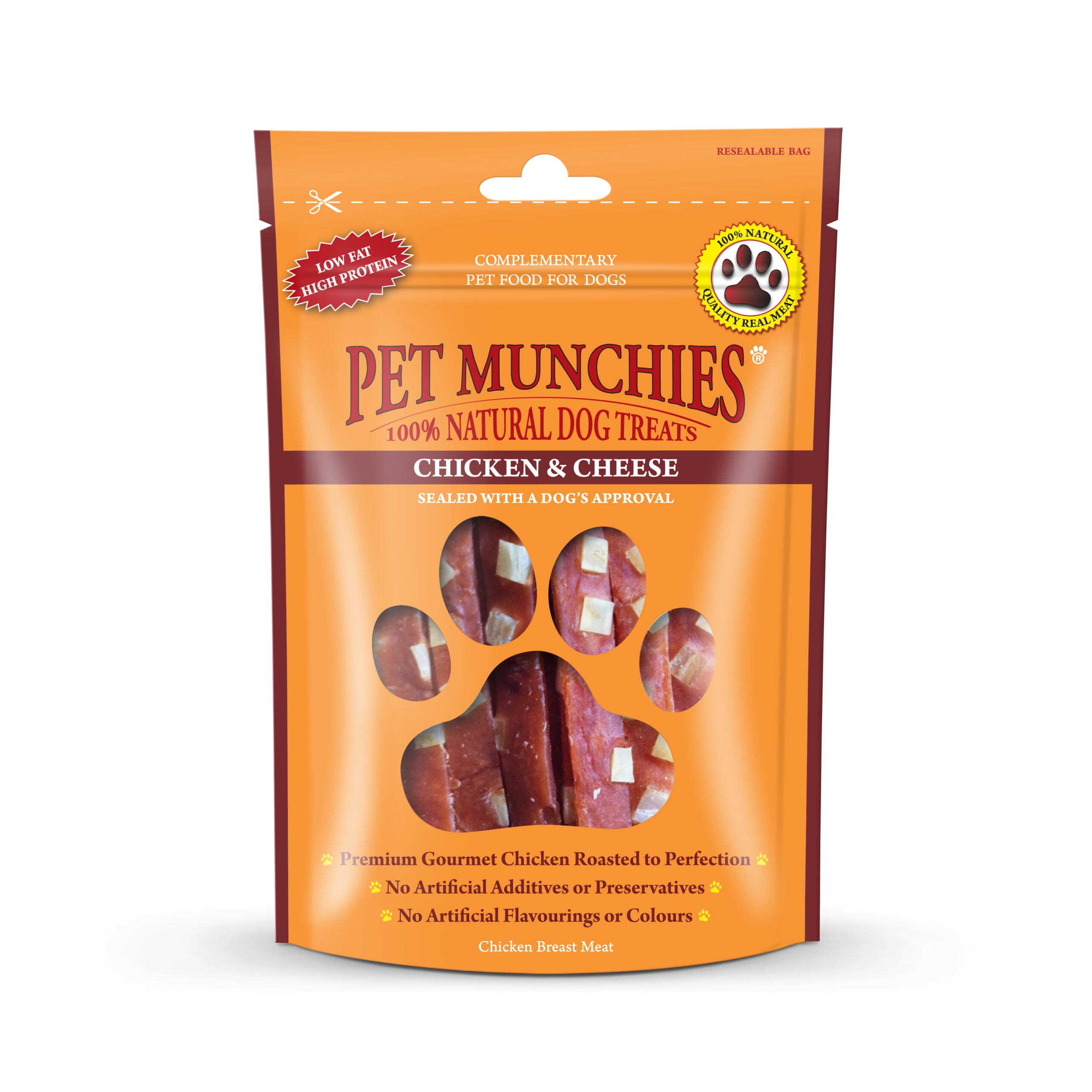 Pet Munchies Chicken and Cheese Dog Treats 100g - 1 or 8 Pack