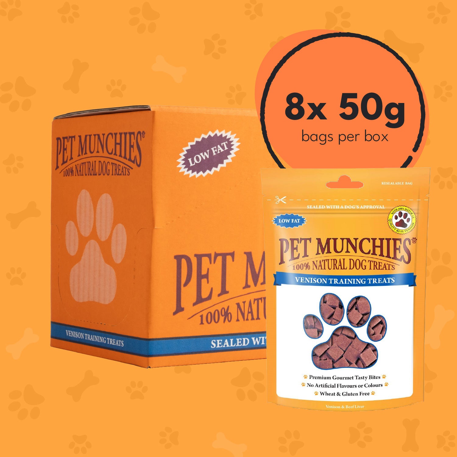 Pet Munchies Venison Dog Training Treats 50g - 8 Pack