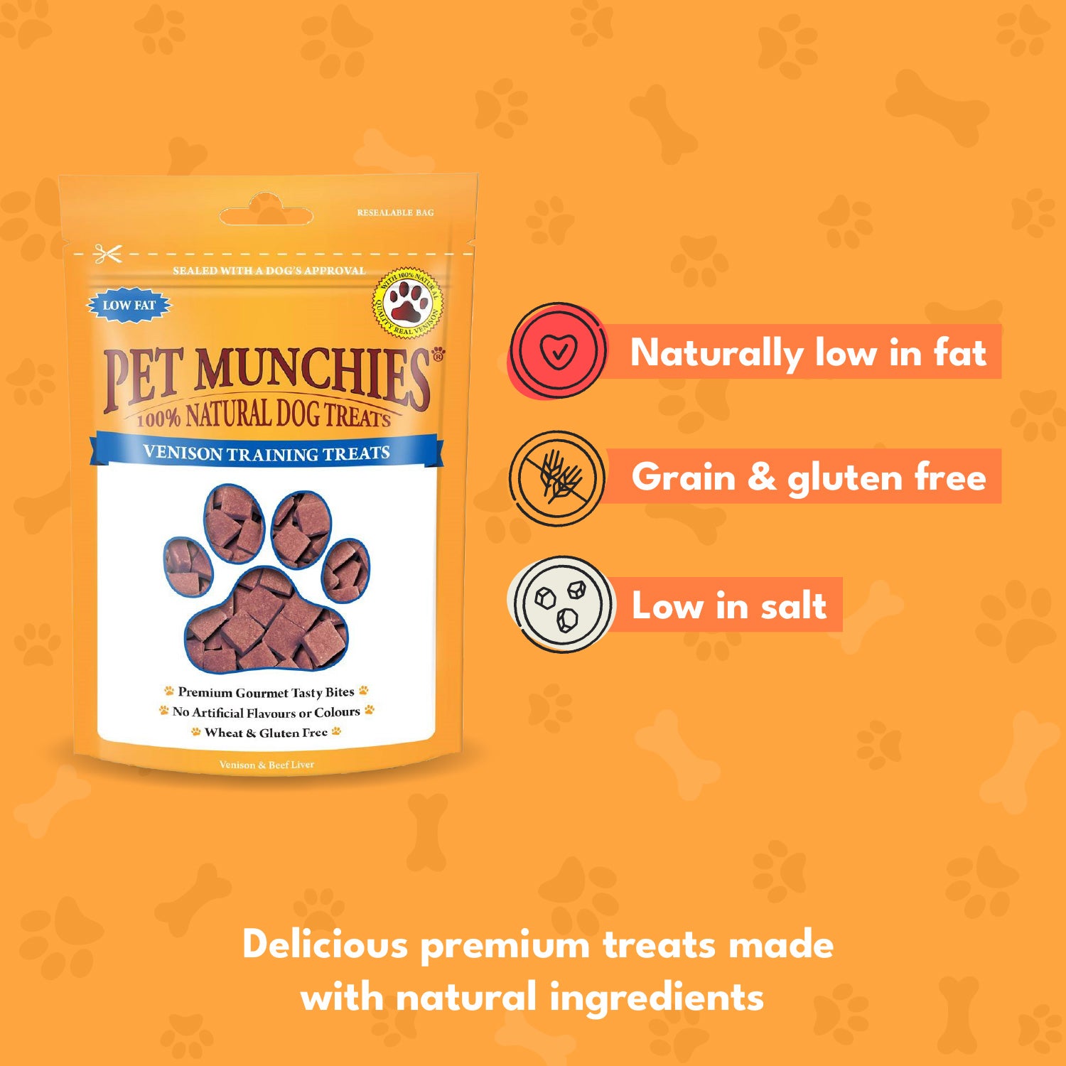 Pet Munchies Venison Dog Training Treats 50g - 1 or 8 Pack