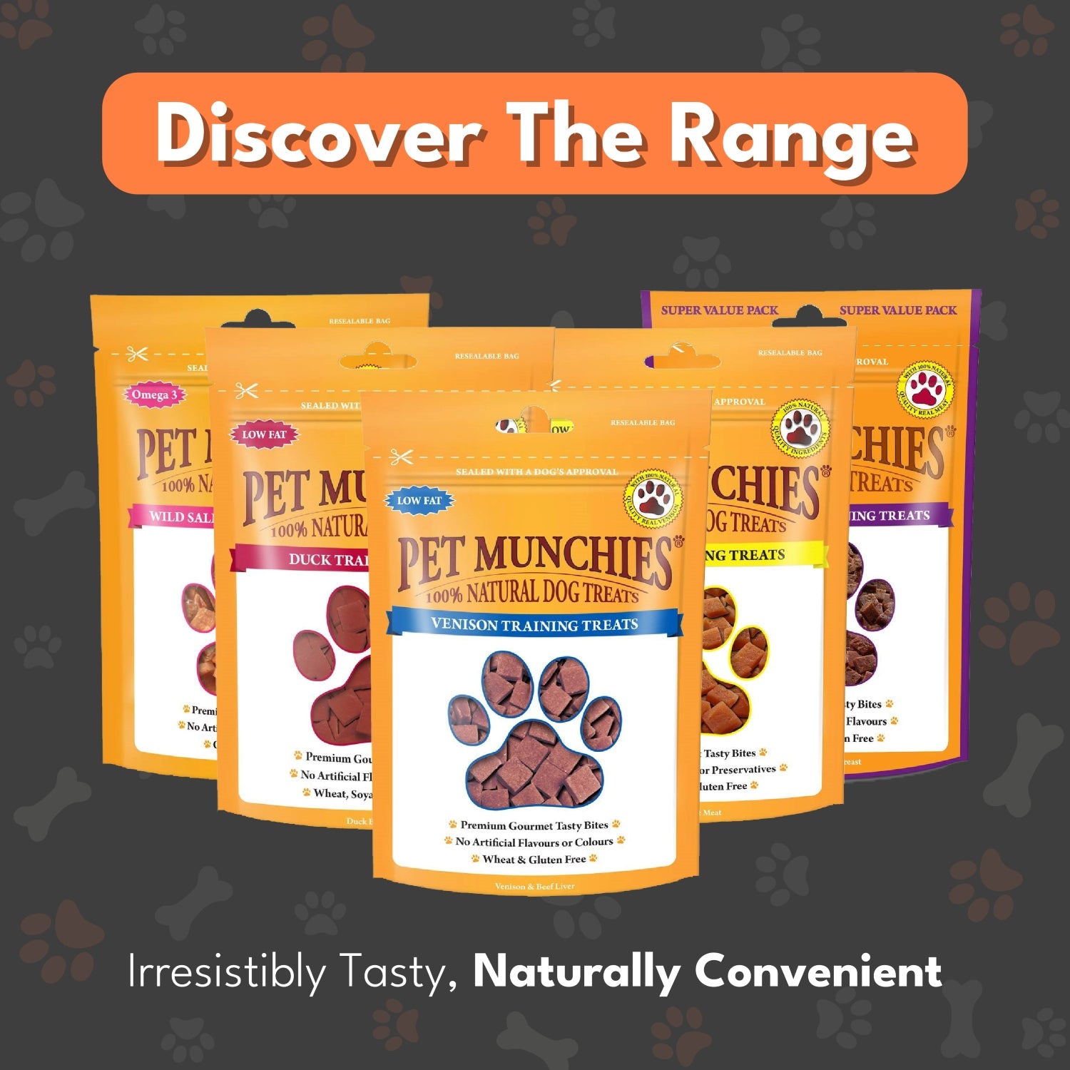 Pet Munchies Venison Dog Training Treats 50g - 1 or 8 Pack Training