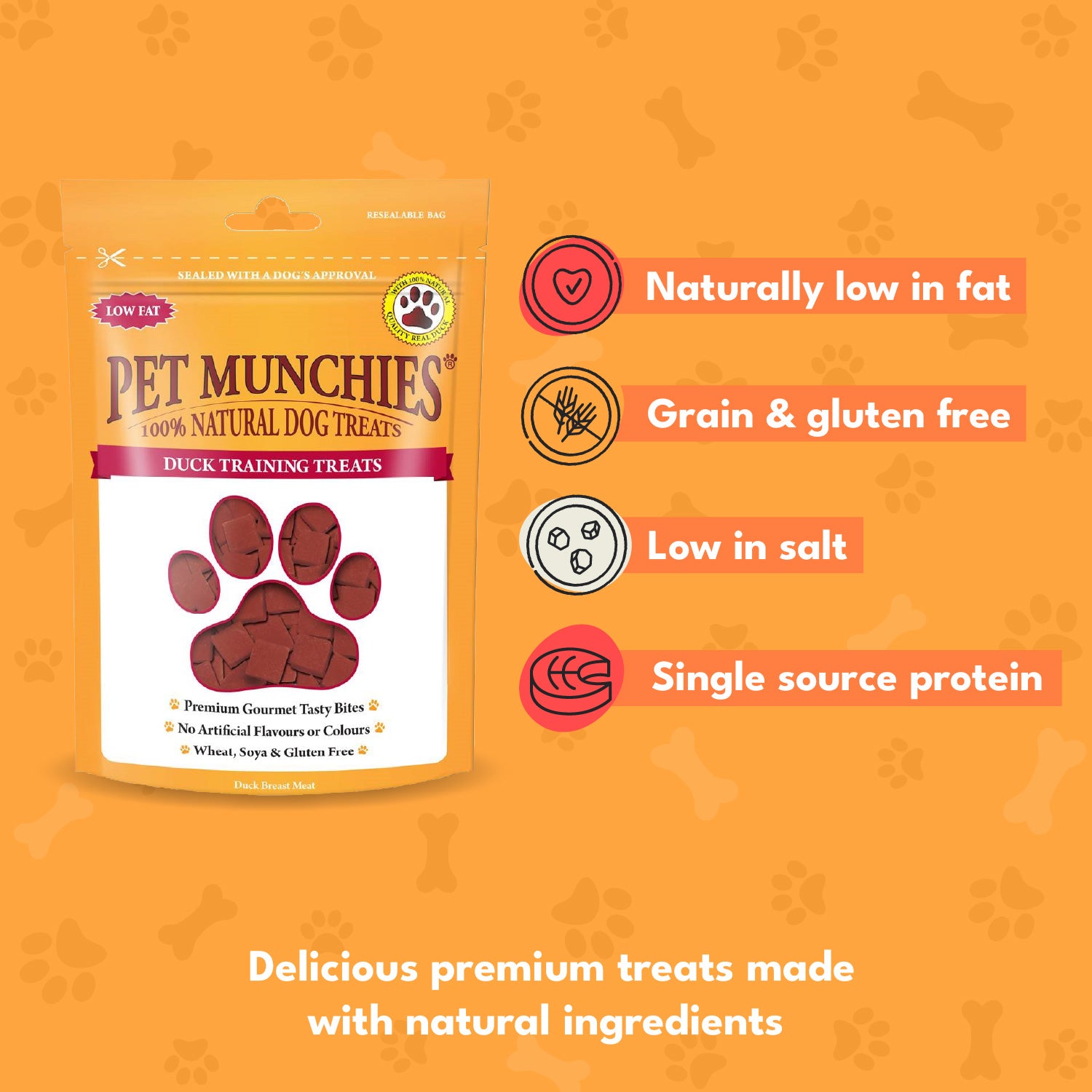Pet Munchies Duck Dog Training Treats 50g - 1 or 8 Pack Training