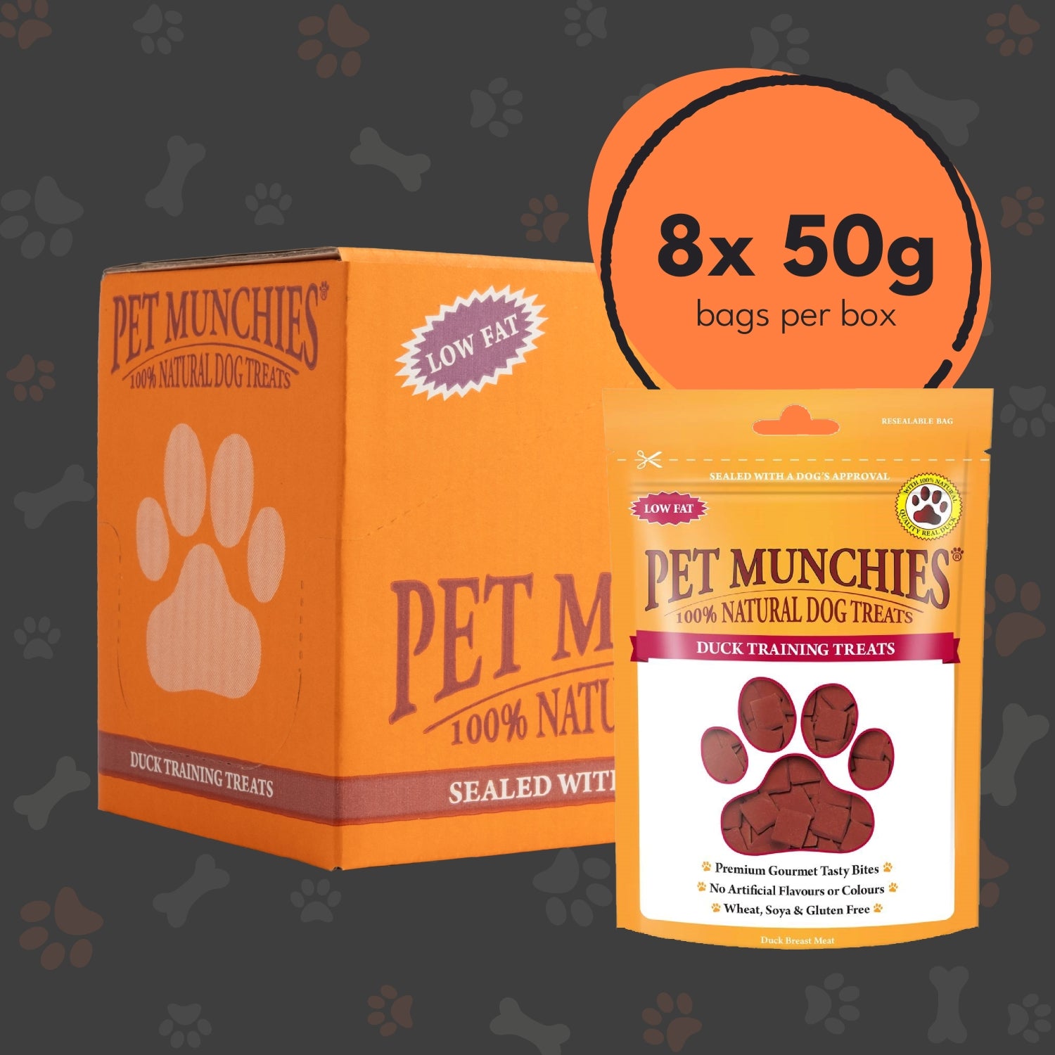 Pet Munchies Duck Dog Training Treats 50g - 1 or 8 Pack Training Multibuy deal - 8 x 50g