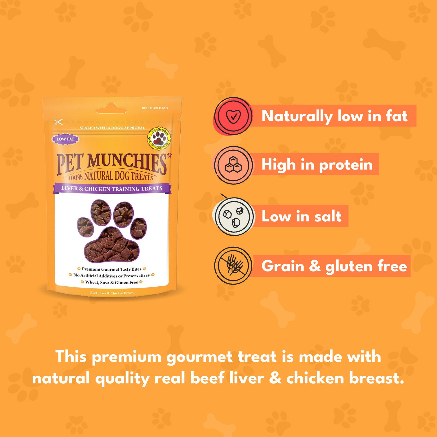 Pet Munchies Liver and Chicken Dog Training Treats 50g - 1 or 8 Pack