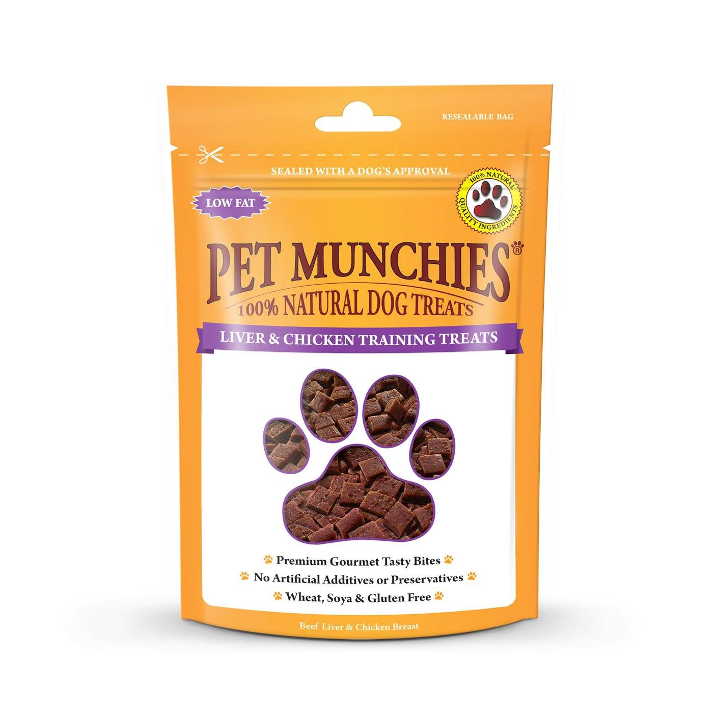 Pet Munchies Liver and Chicken Dog Training Treats 50g - 1 or 8 Pack