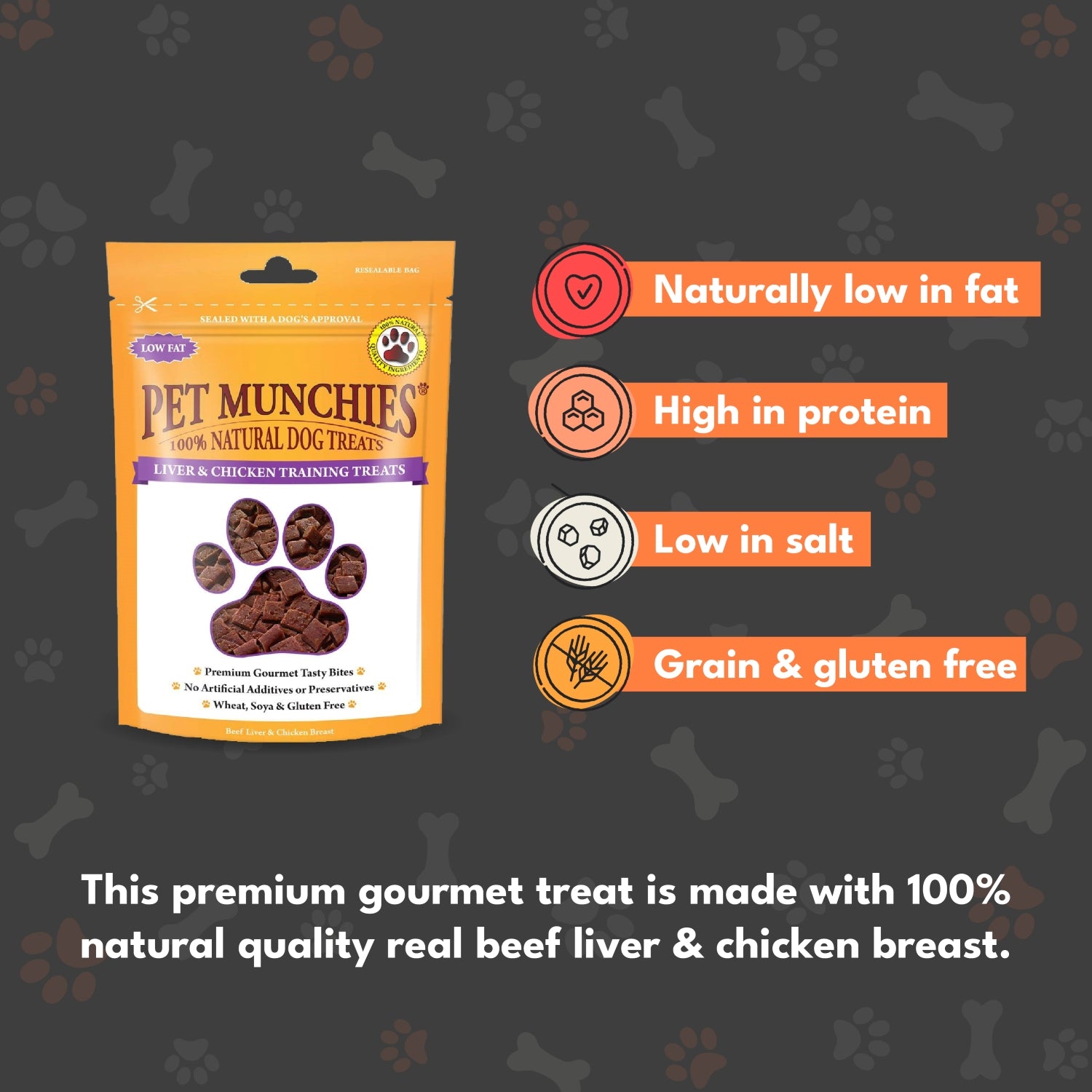 Pet Munchies Liver and Chicken Dog Training Treats 50g - 1 or 8 Pack Training