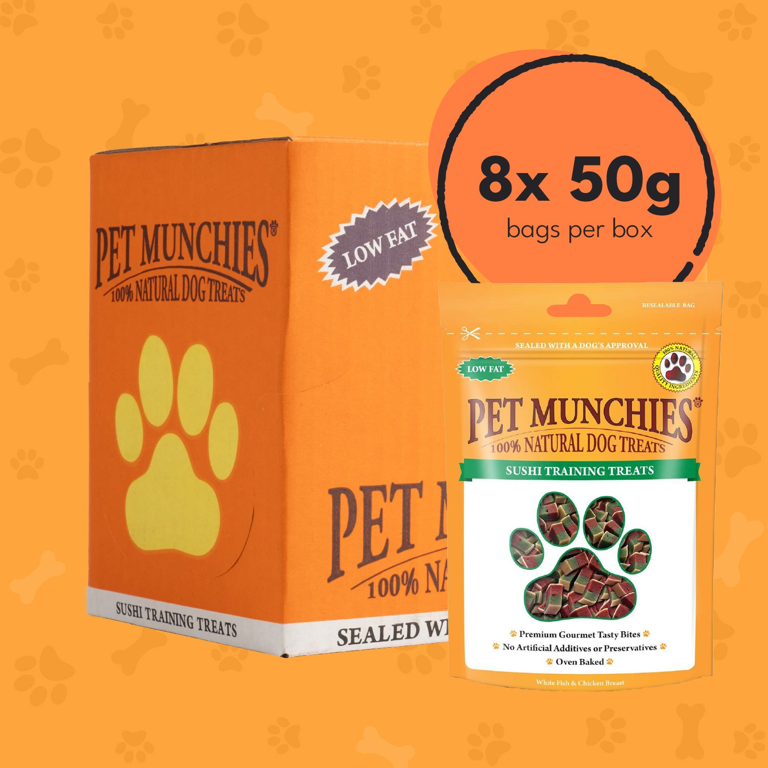 Pet Munchies Sushi Dog Training Treats 50g - 8 Pack