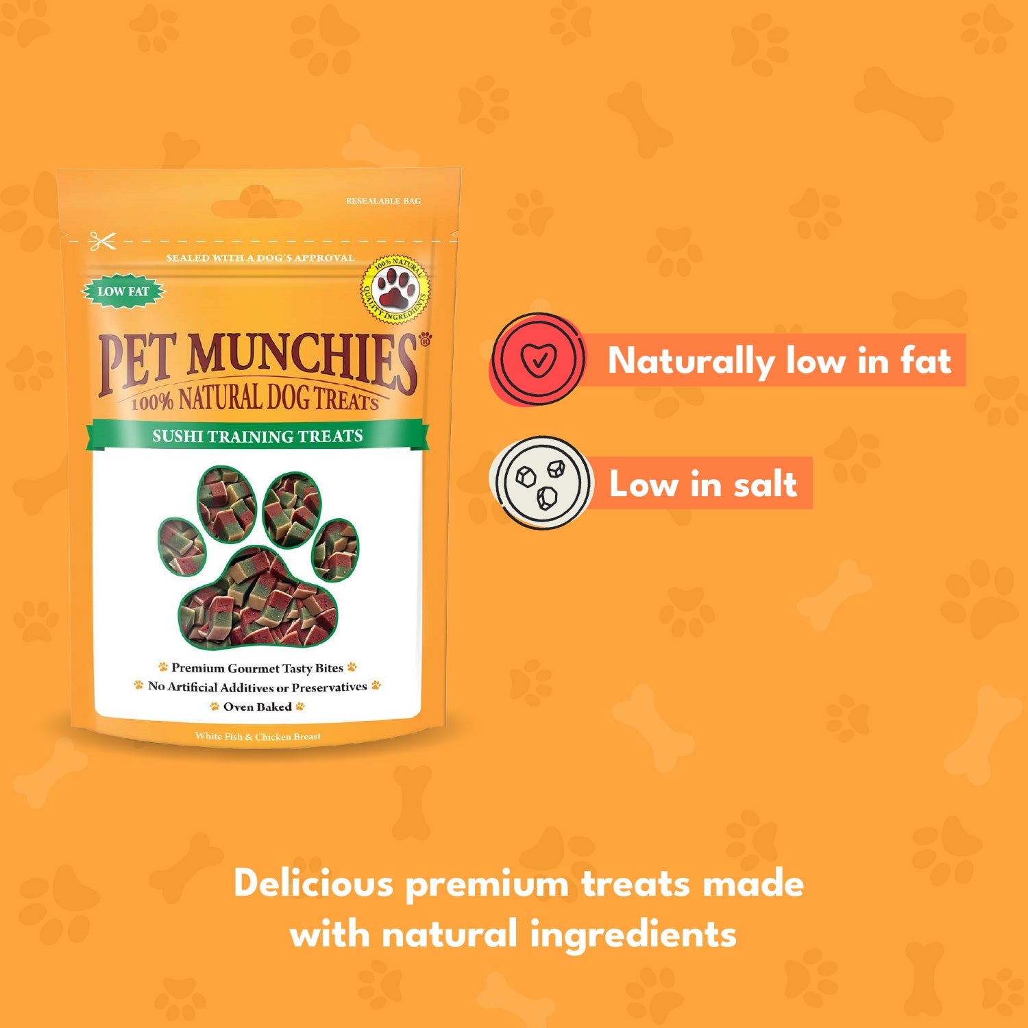 Pet Munchies Sushi Dog Training Treats 50g - 1 or 8 Pack Training