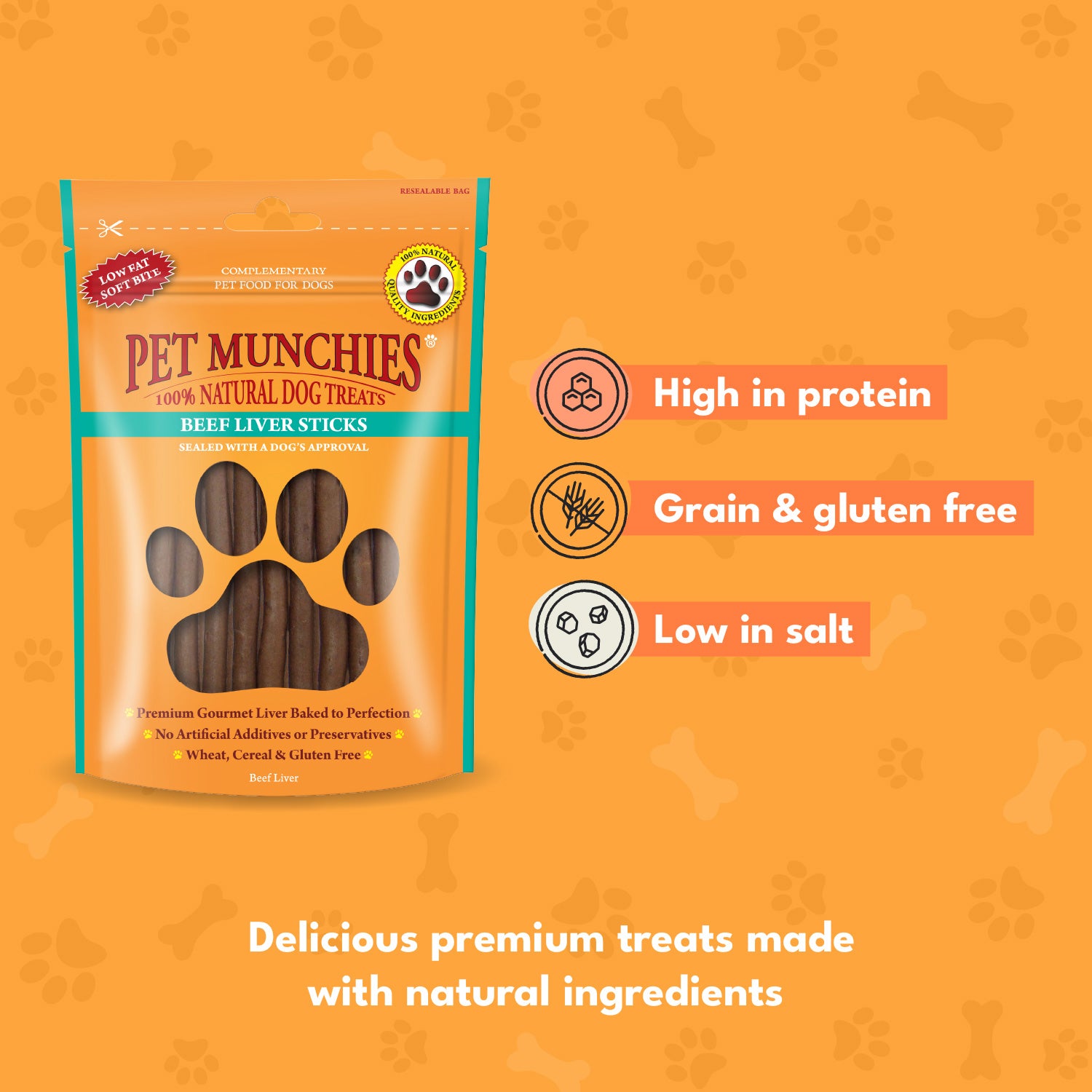 Pet Munchies Beef Liver Sticks Dog Treats 90g - 1 or 8 Pack Sticks, Strips & Twists