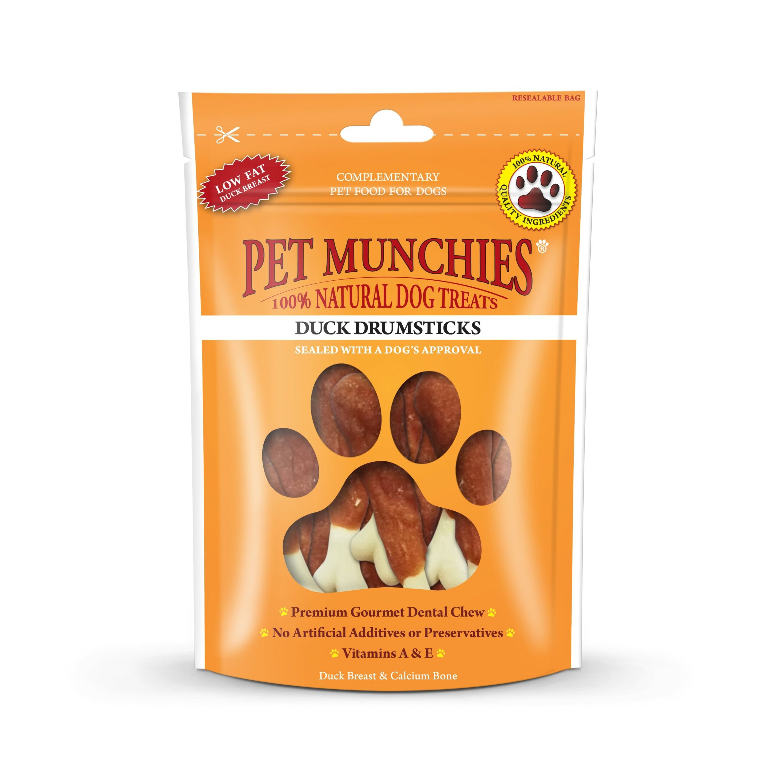 Pet Munchies Duck Drumsticks Dog Treats 100g - 1 or 8 Pack