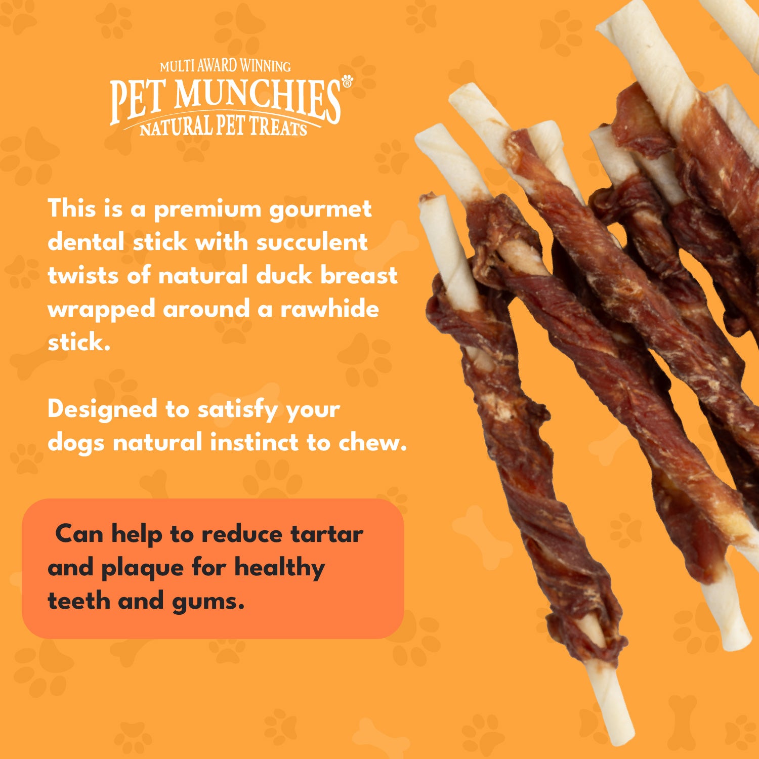 Pet Munchies Duck Twists Dog Treats 80g - 1 or 8 Pack Sticks, Strips & Twists
