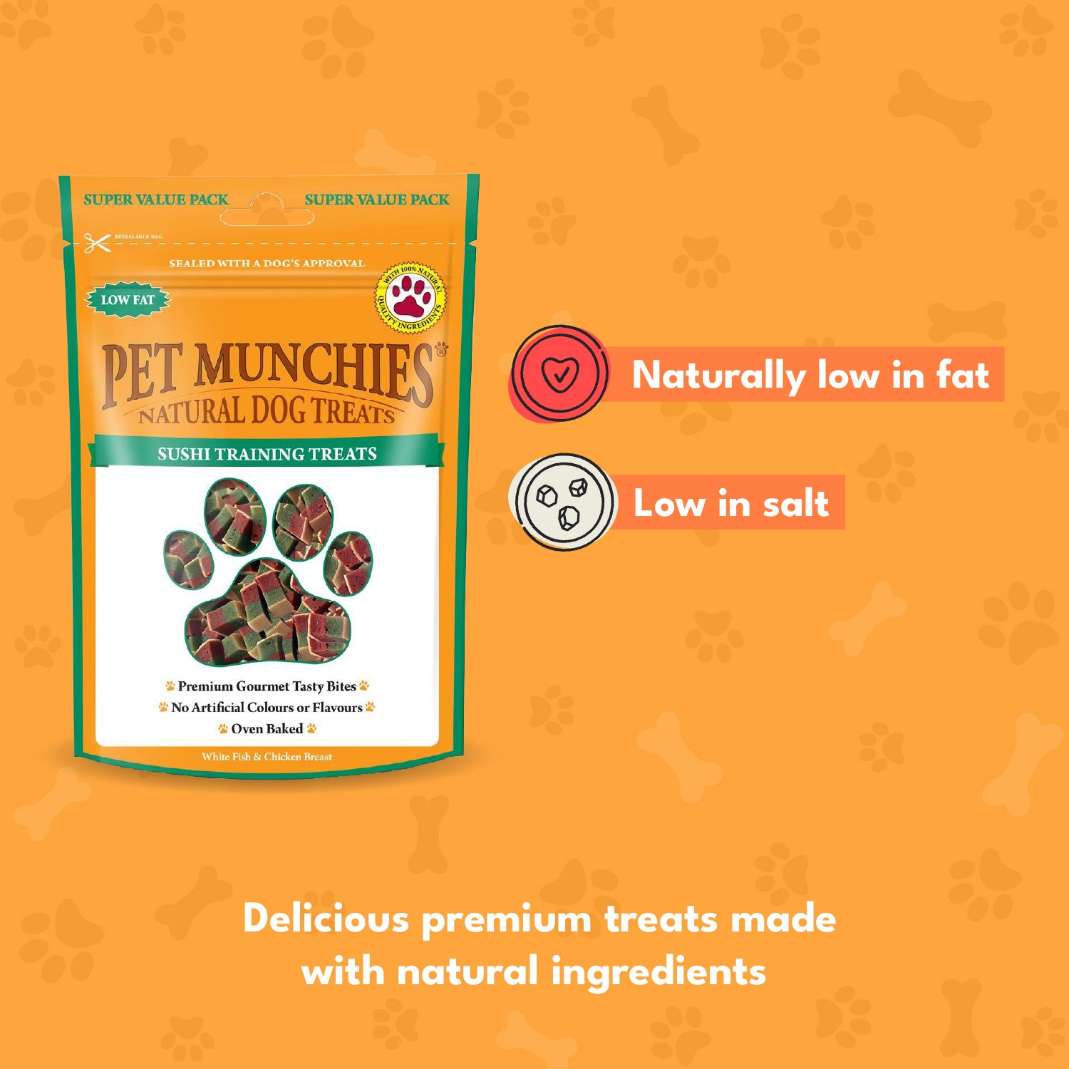 Pet Munchies Sushi Training Dog Treats 150g - 1 or 8 Pack Training