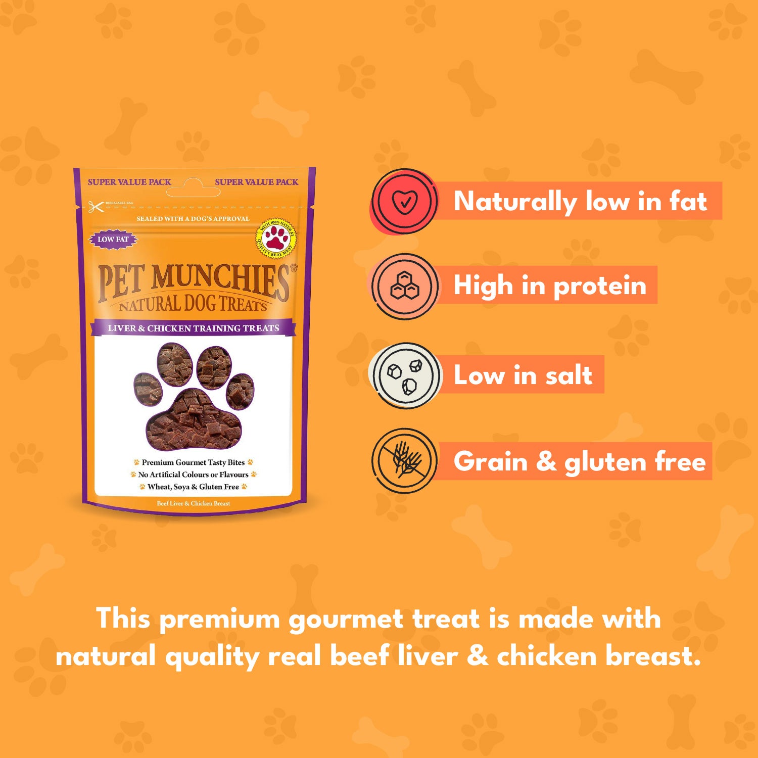 Pet Munchies Liver & Chicken Training Dog Treats 150g - 1 or 8 Pack Training
