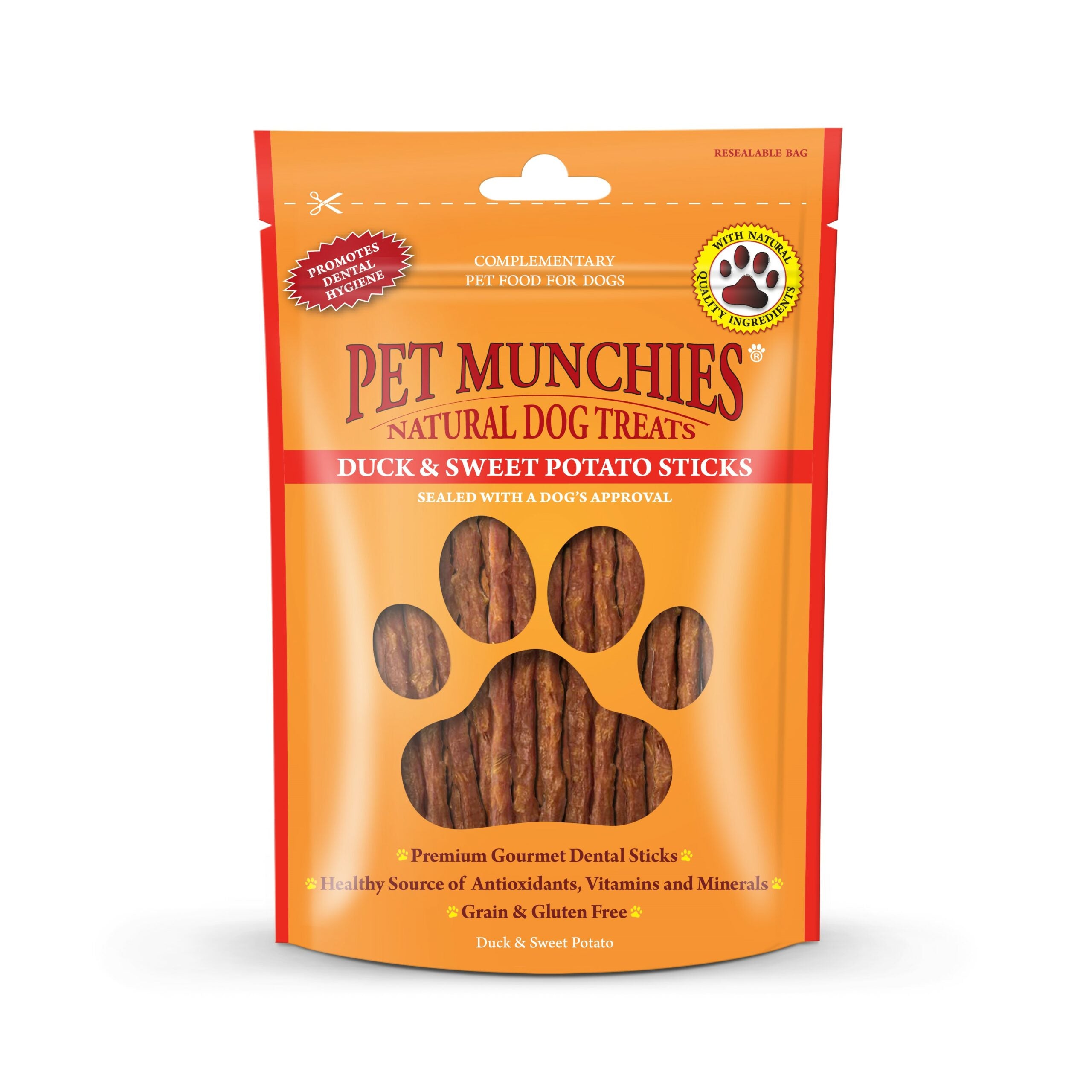 Pet Munchies Duck and Sweet Potato Dog Treats 90g - 1 or 8 Pack